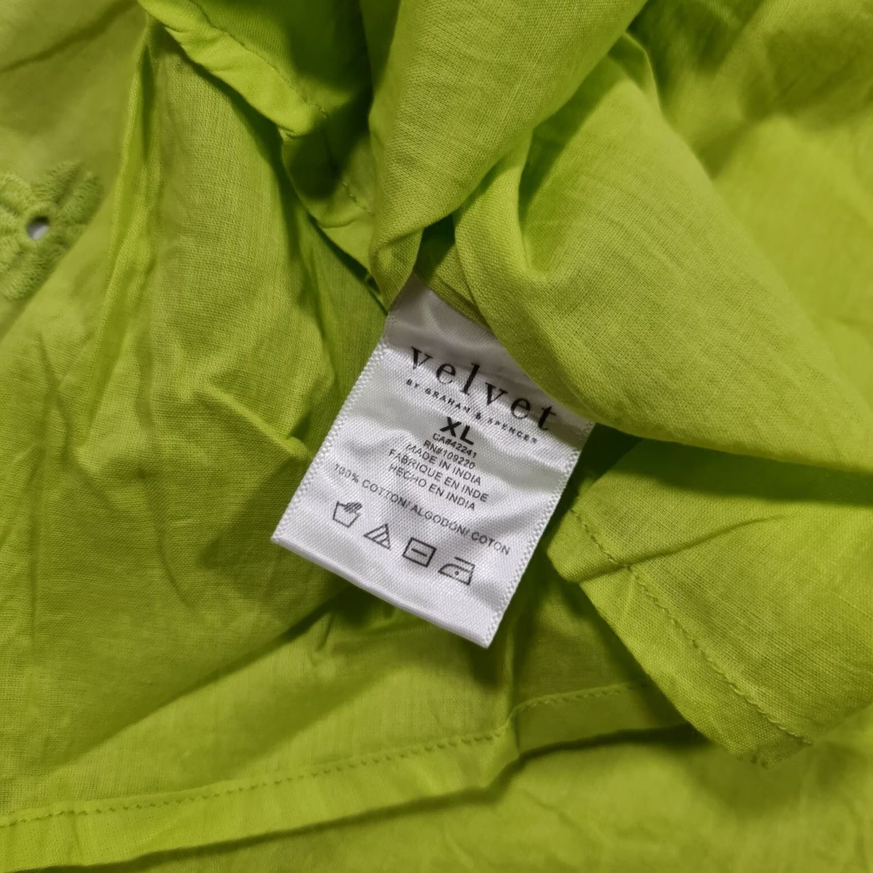 Velvet Velvet by Graham & Spencer Skirt Womens Maxi XL Cotton Green Elastic Waist Lined 100% Cotton Machine Washable City Elegant London 3?5'' Long Size 40" / US 18 - 5 Thumbnail