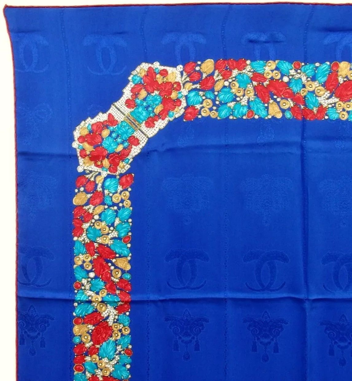 Cartier Cartier Blue Silk Scarf with Jewelry Motif handmade Chic Size ONE SIZE - 2 Thumbnail