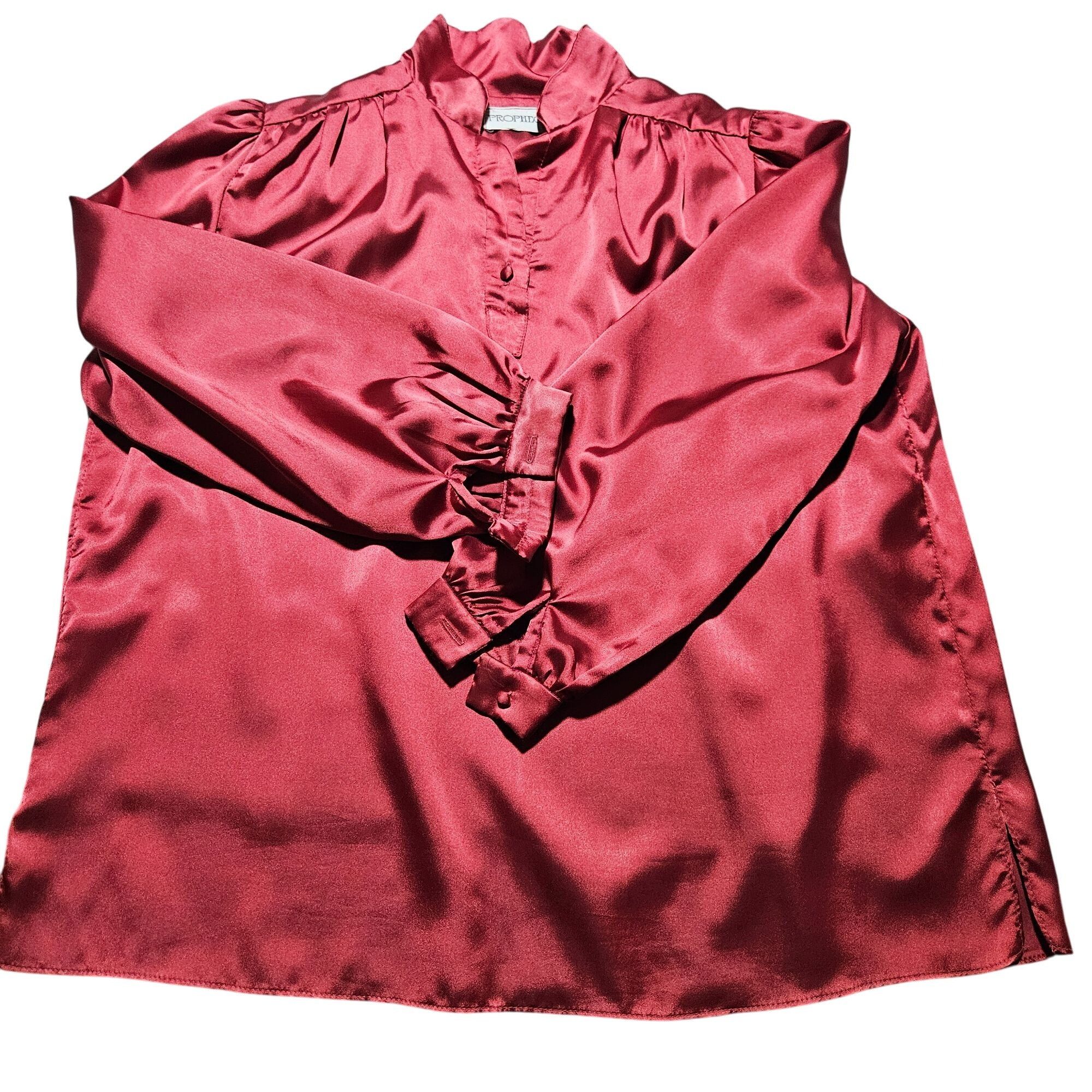 Other Prophecy Women’s Red Satin Blouse XL Quiet Luxury, Fall Laye Size XL / US 12-14 / IT 48-50 - 5 Thumbnail