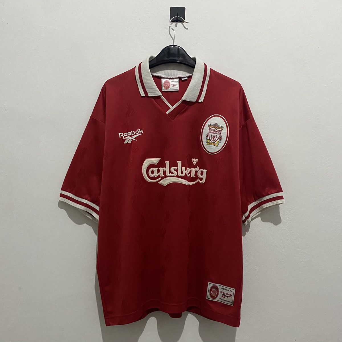 Reebok Liverpool 1996-1998 Home Fowler Soccer Jersey Size US L / EU 52-54 / 3 - 1 Thumbnail