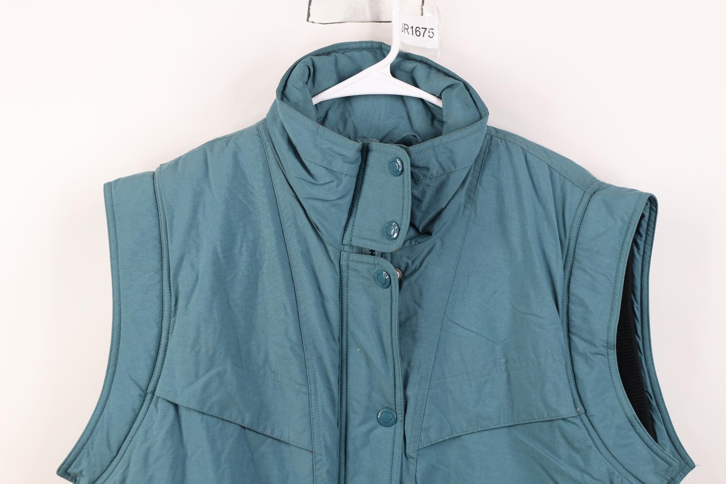 Vintage Vintage 90s Streetwear Full Zip Puffer Vest Jacket Teal Size L / US 10 / IT 46 - 2 Thumbnail