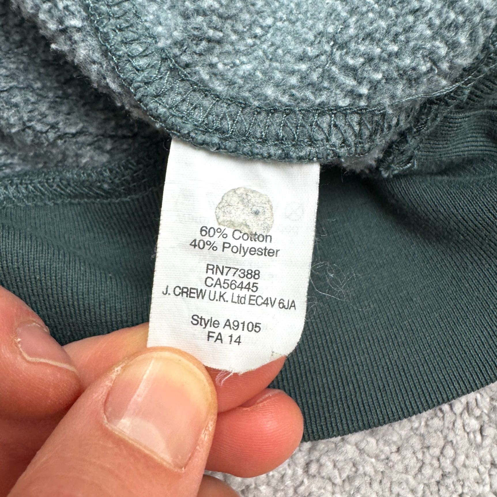 J.Crew J.Crew Hoodie Mens L Green Fleece Pullover Sweatshirt Cotton Polyester Size US L / EU 52-54 / 3 - 5 Thumbnail