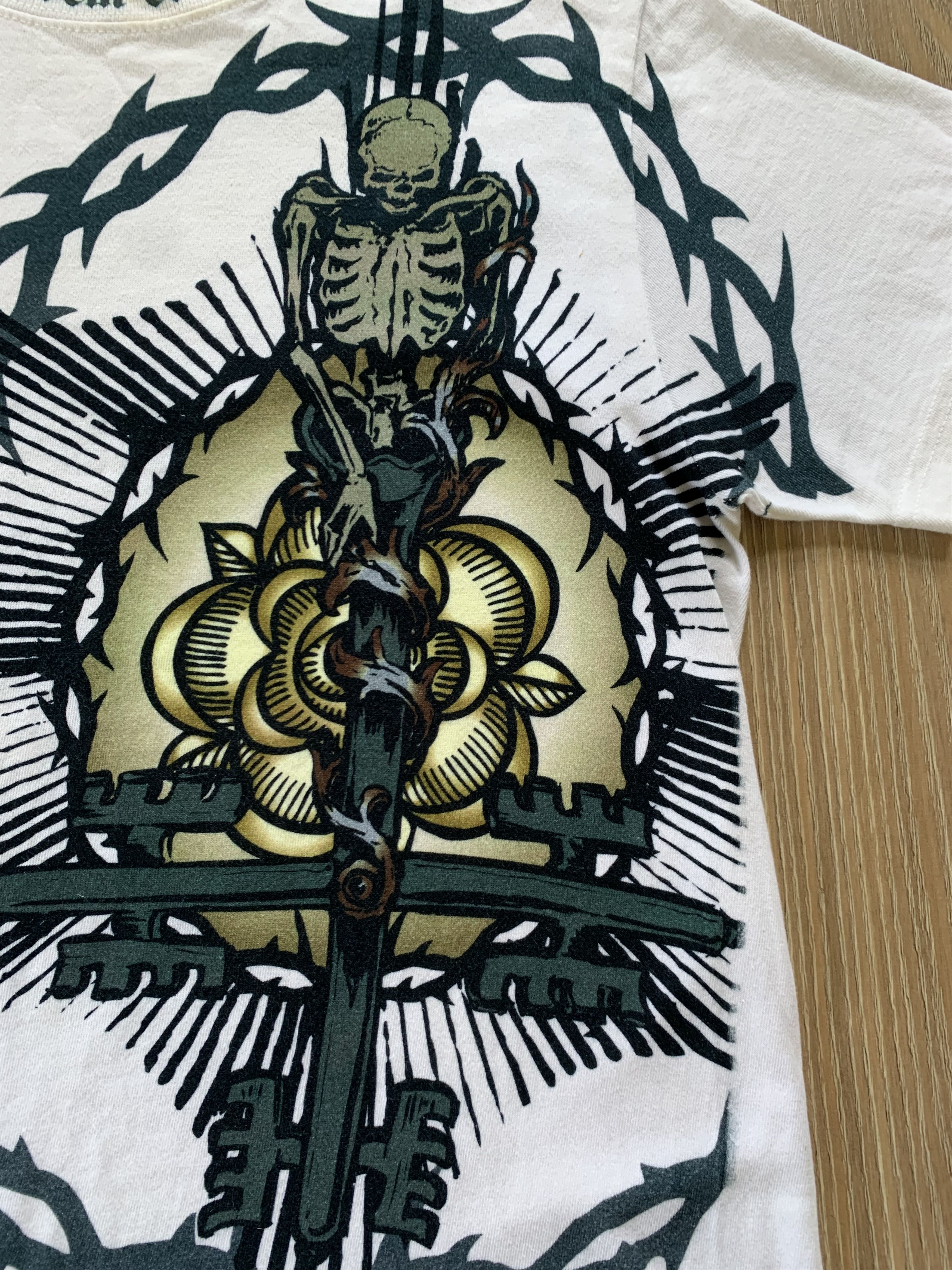 Japanese Brand × Magical Design × Vintage Rare Vintage Magical Design Overprint Skull T-Shirt Size US S / EU 44-46 / 1 - 5 Thumbnail