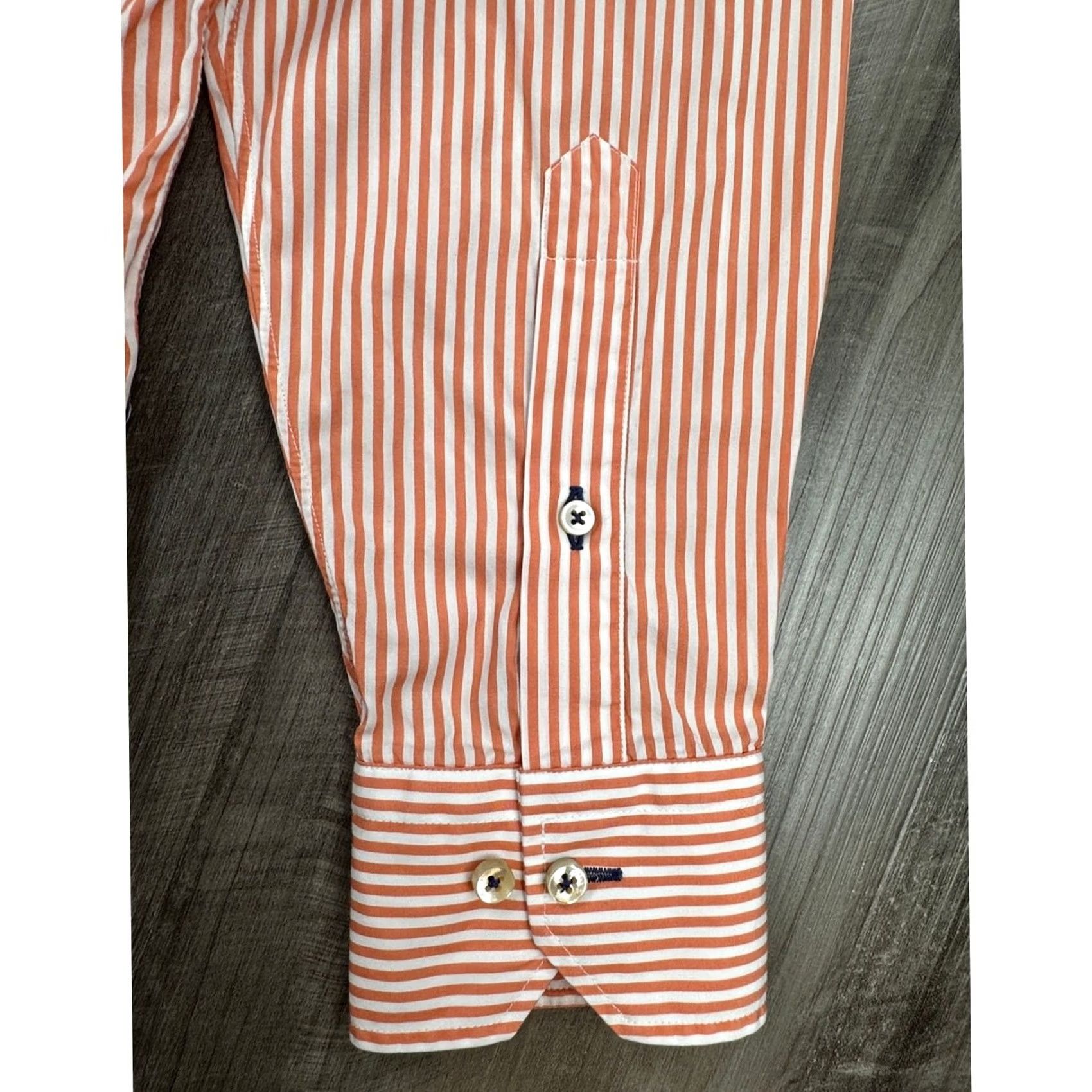 Robert Talbott Robert Talbott Estate Striped Long Sleeve Button Down Shirt Medium Men Orange Size US M / EU 48-50 / 2 - 4 Thumbnail