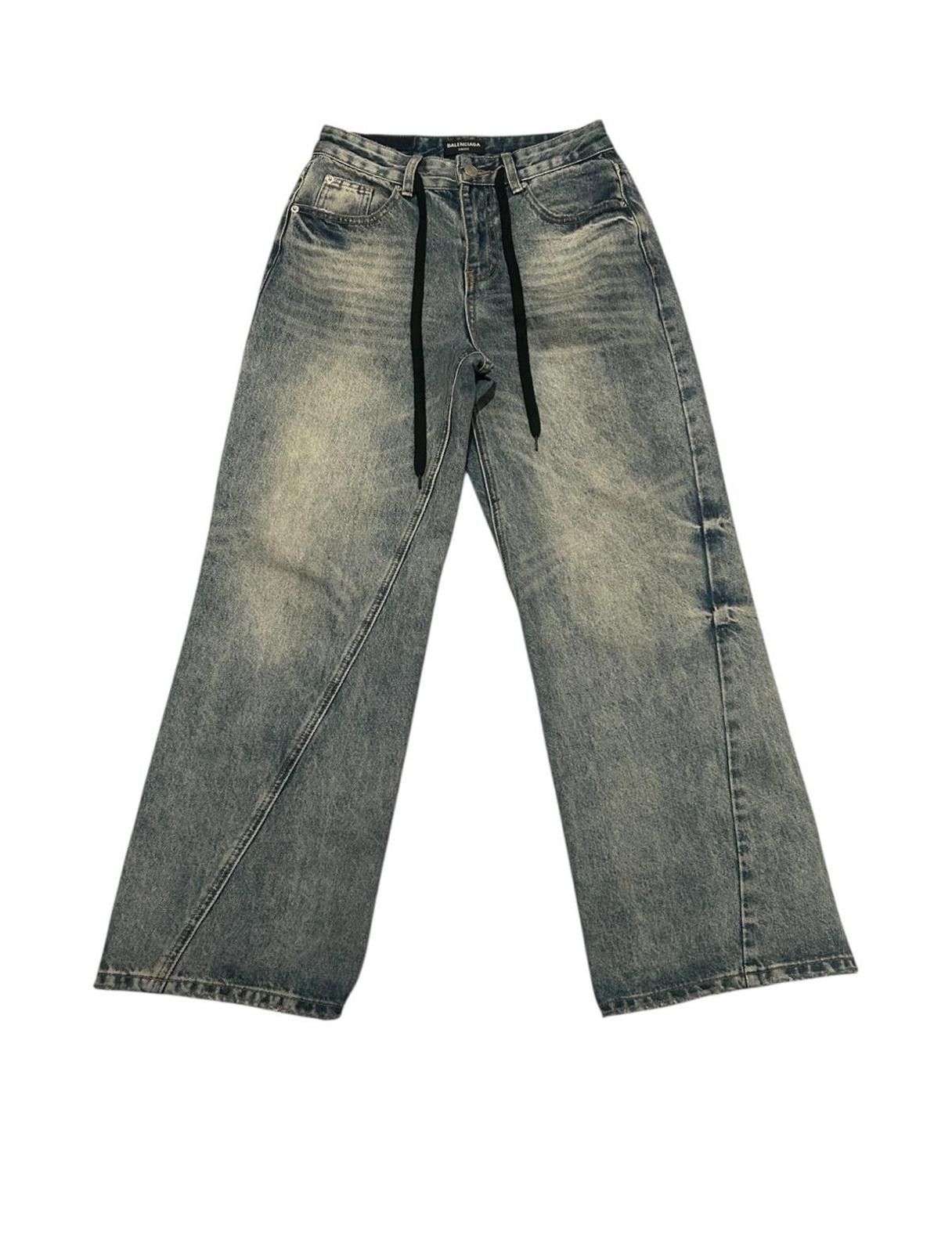 Balenciaga Wide Leg Twisted Lace Up Denim - 29\