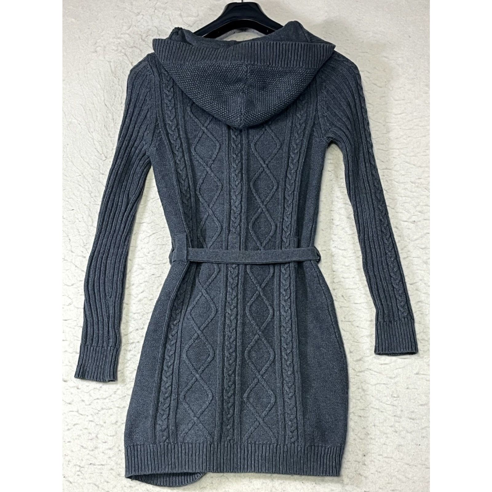 Tommy Hilfiger VINTAGE Tommy Hilfiger Gray Hooded Knit Button Sweater Women's Size S Cardigan, Knit, Button, Hooded, Gray, Women, Size Small Size S / US 4 / IT 40 - 2 Thumbnail
