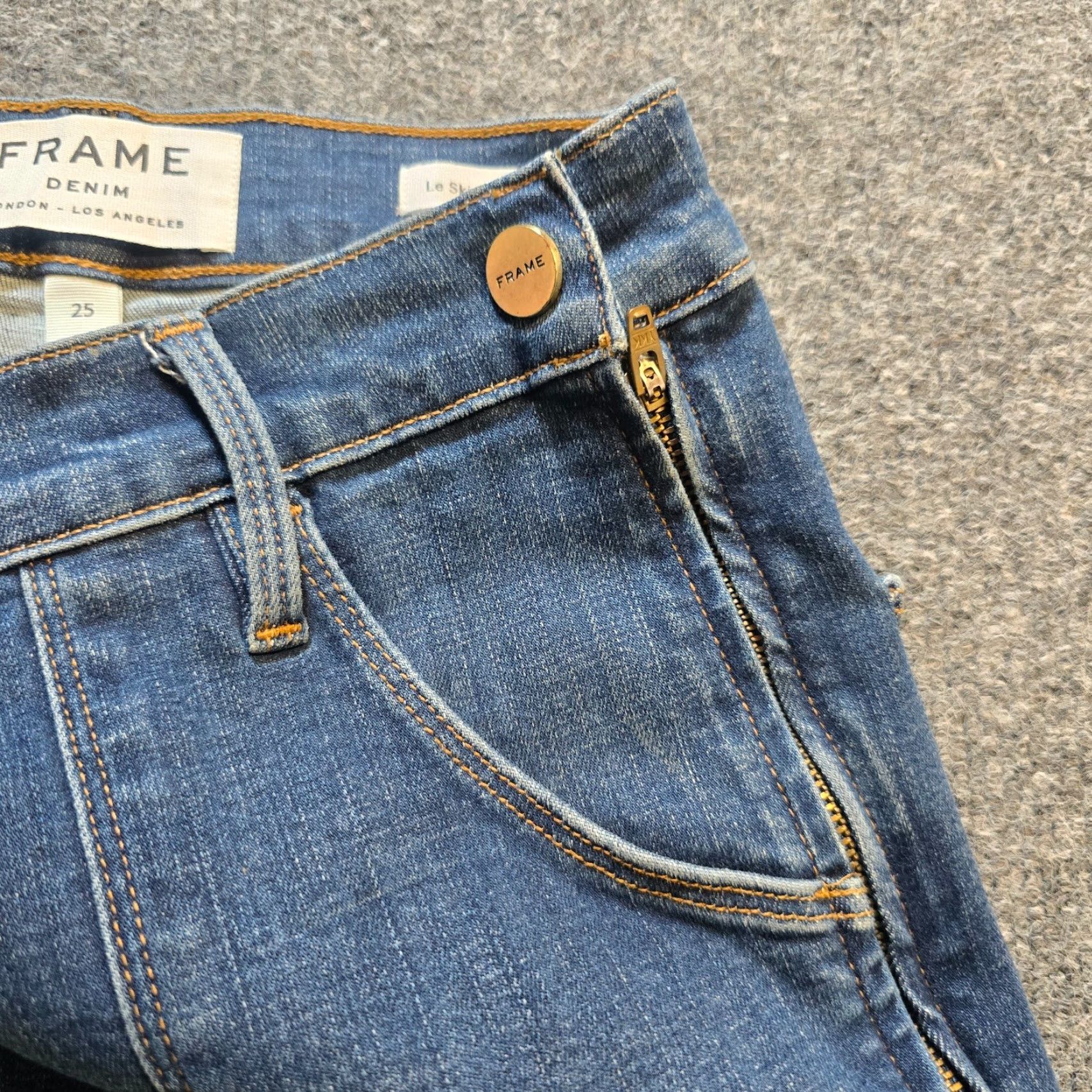 Frame FRAME Jeans Womens Size 25 Blue Le Skinny De Francoise High Rise Side Zip Casual Shirt? Size 42" / US 20 - 4 Thumbnail