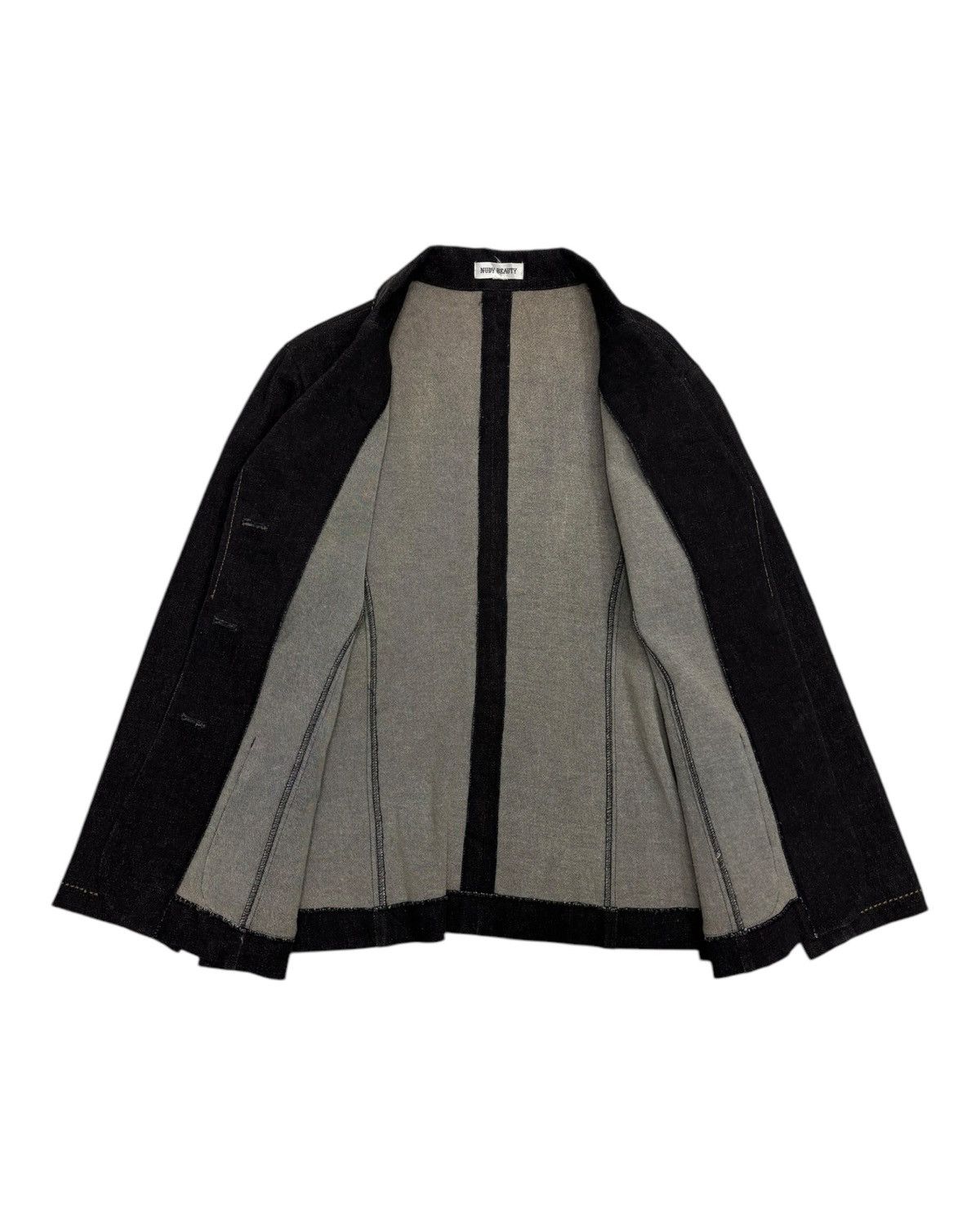 If Six Was Nine × Japanese Brand × Le Grande Bleu (L.G.B.) RARE❤️‍🔥TOKYO NUDY BEAUTY BLACK DENIM BLAZER JACKET 3 BUTTON Size US M / EU 48-50 / 2 - 3 Thumbnail