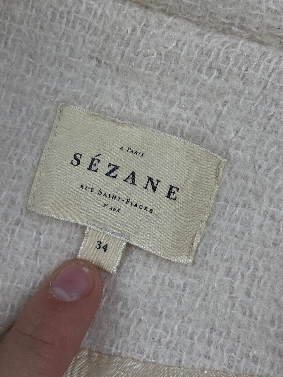 Sezane Sézane Wool Coat Jacket Women Size 34 White Size XXS / US 00 / IT 34 - 5 Thumbnail