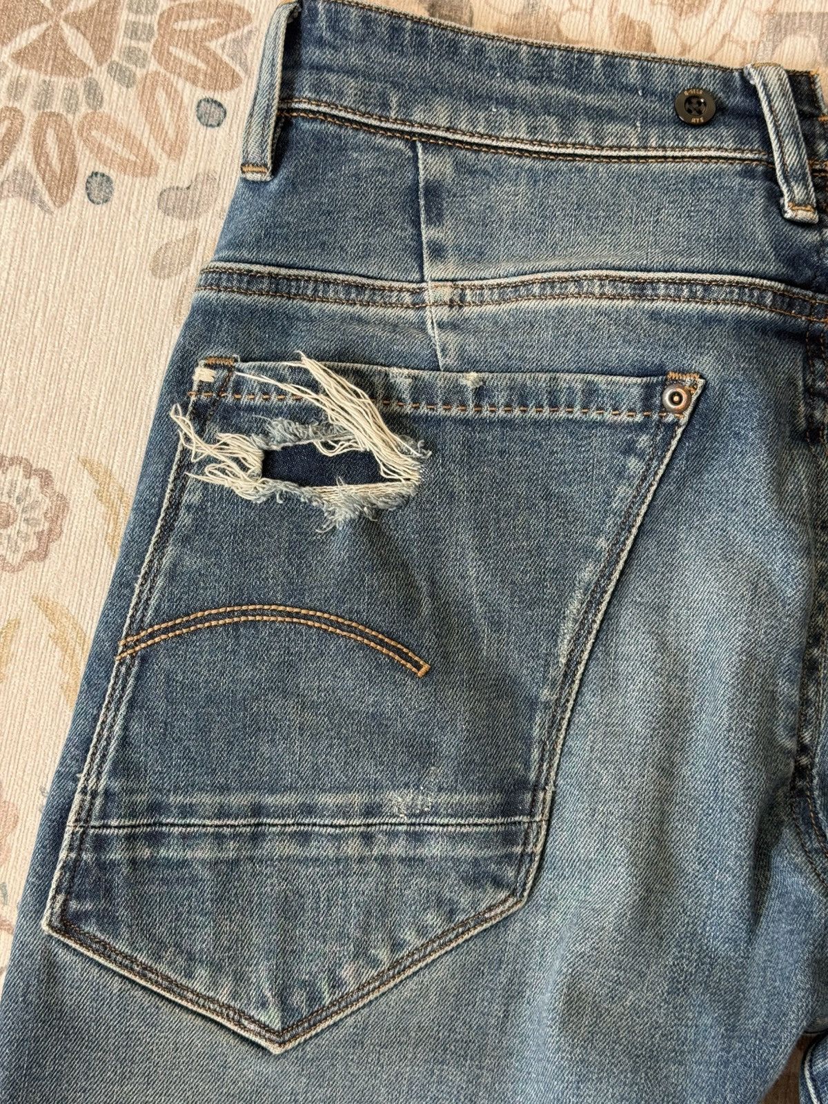 G-Star G-Star Raw Restored Denim Designer Jeans Distressed Details Size US 31 - 12 Thumbnail
