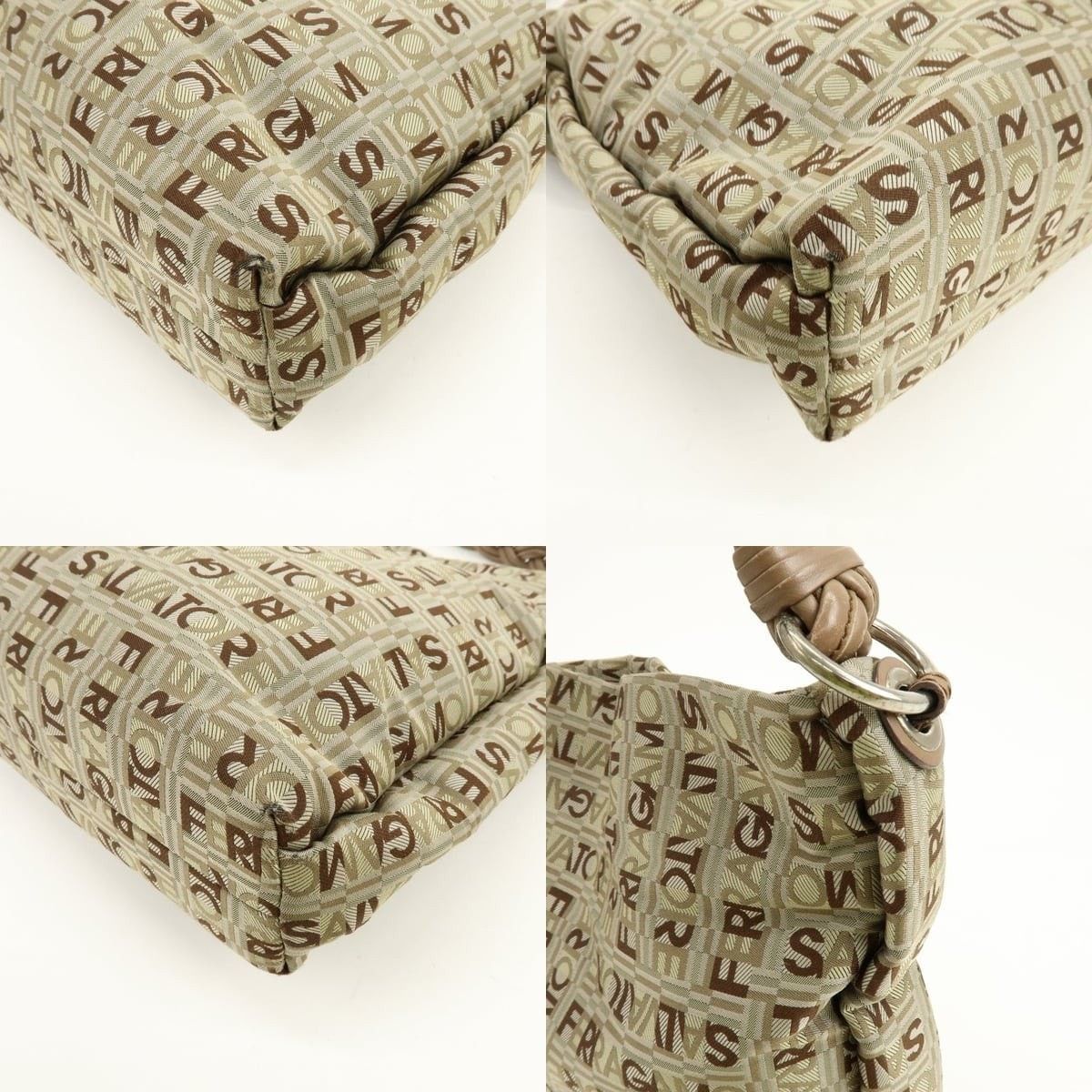 Salvatore Ferragamo Ferragamo Logo Canvas Shoulder Bag Beige Size ONE SIZE - 5 Thumbnail
