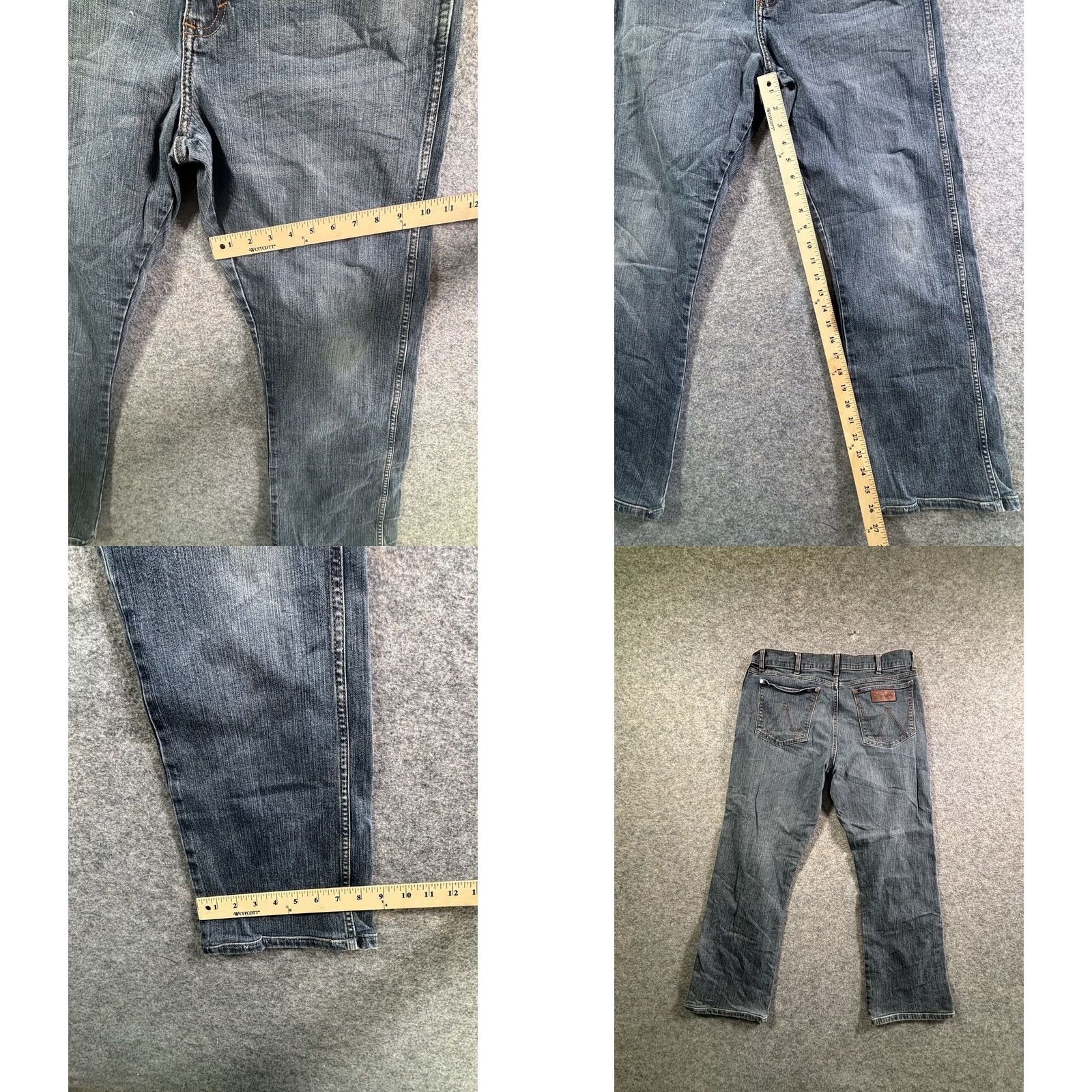 Wrangler Wrangler Retro Jeans Men's Cowboy Workwear Relaxed Bootcut 33x34 Denim Blue Distressed 5-Pocket Jeans Regular Mens Size US 33 - 8 Thumbnail