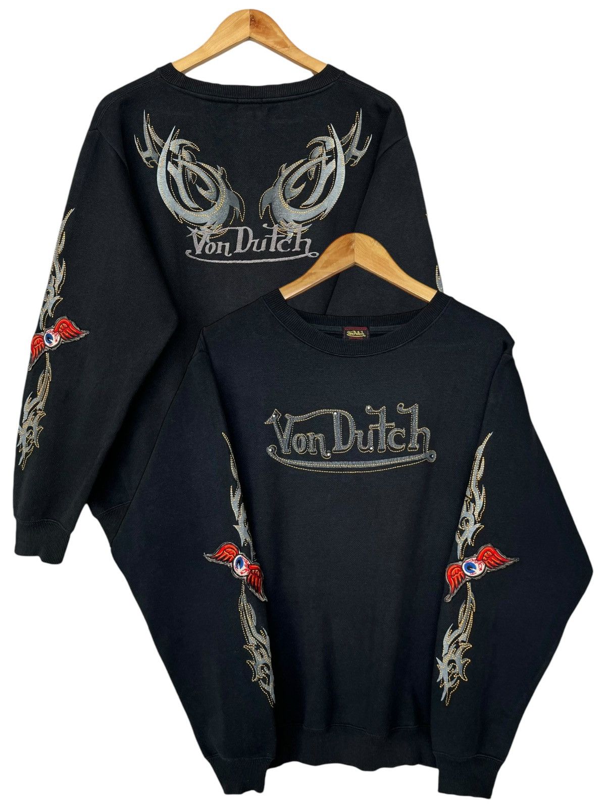 Von Dutch Vintage Von Dutch Eyes Skate Black Sweatshirt Size US L / EU 52-54 / 3 - 1 Thumbnail