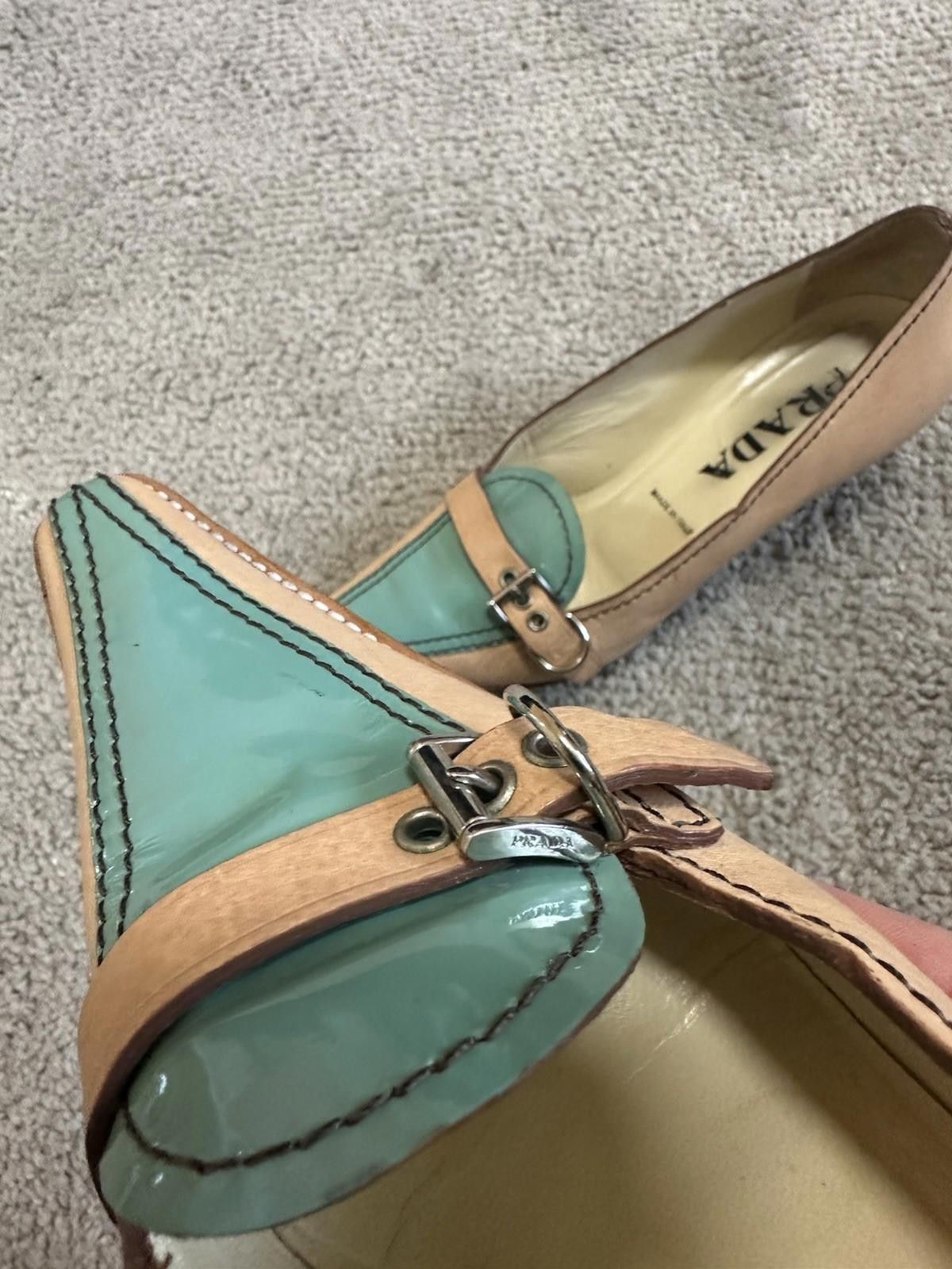 Prada Prada Camel Leather heels size 37.5 Size US 6.5 / IT 36.5 - 11 Thumbnail