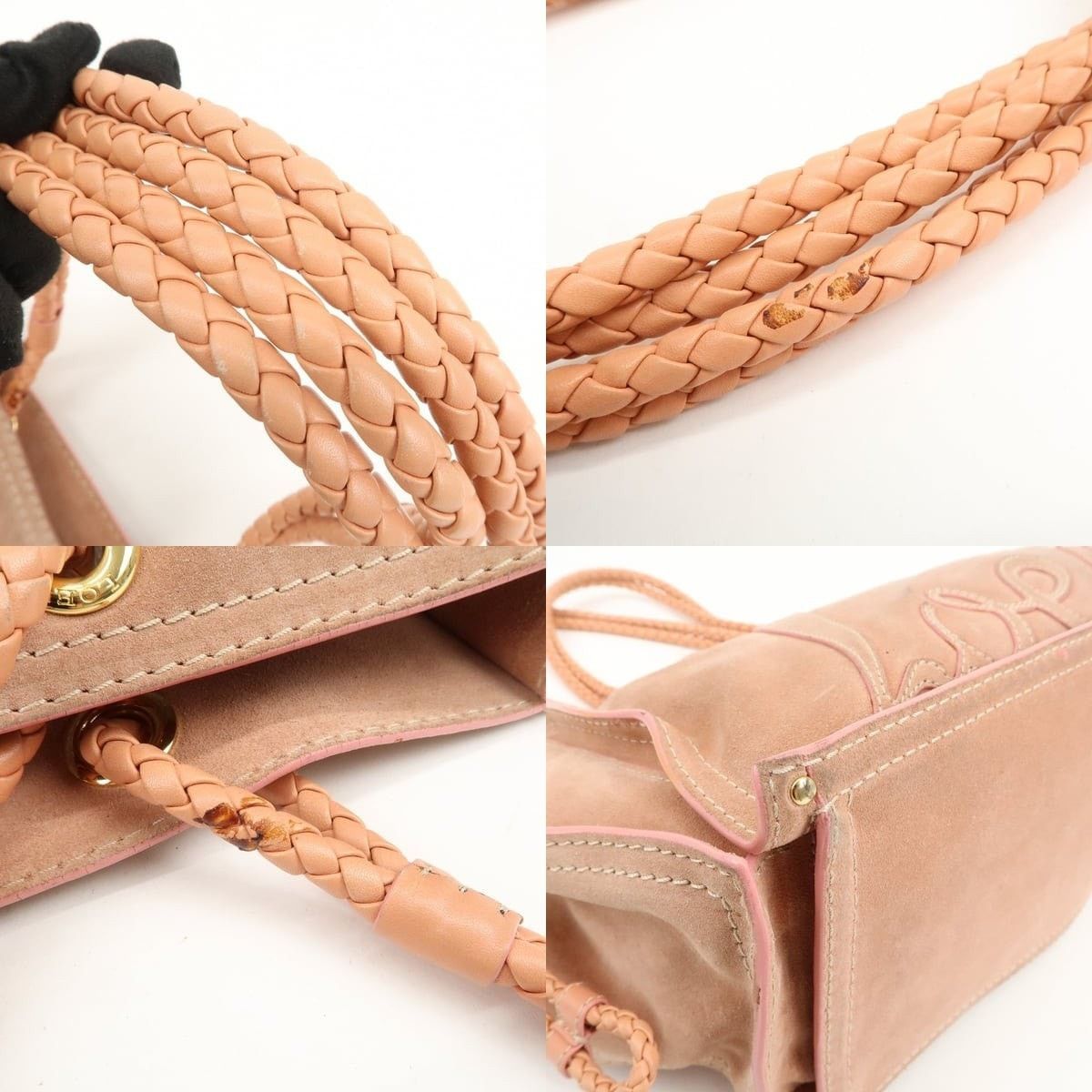 Loewe Loewe Logo Suede Tote Pink Size ONE SIZE - 4 Thumbnail