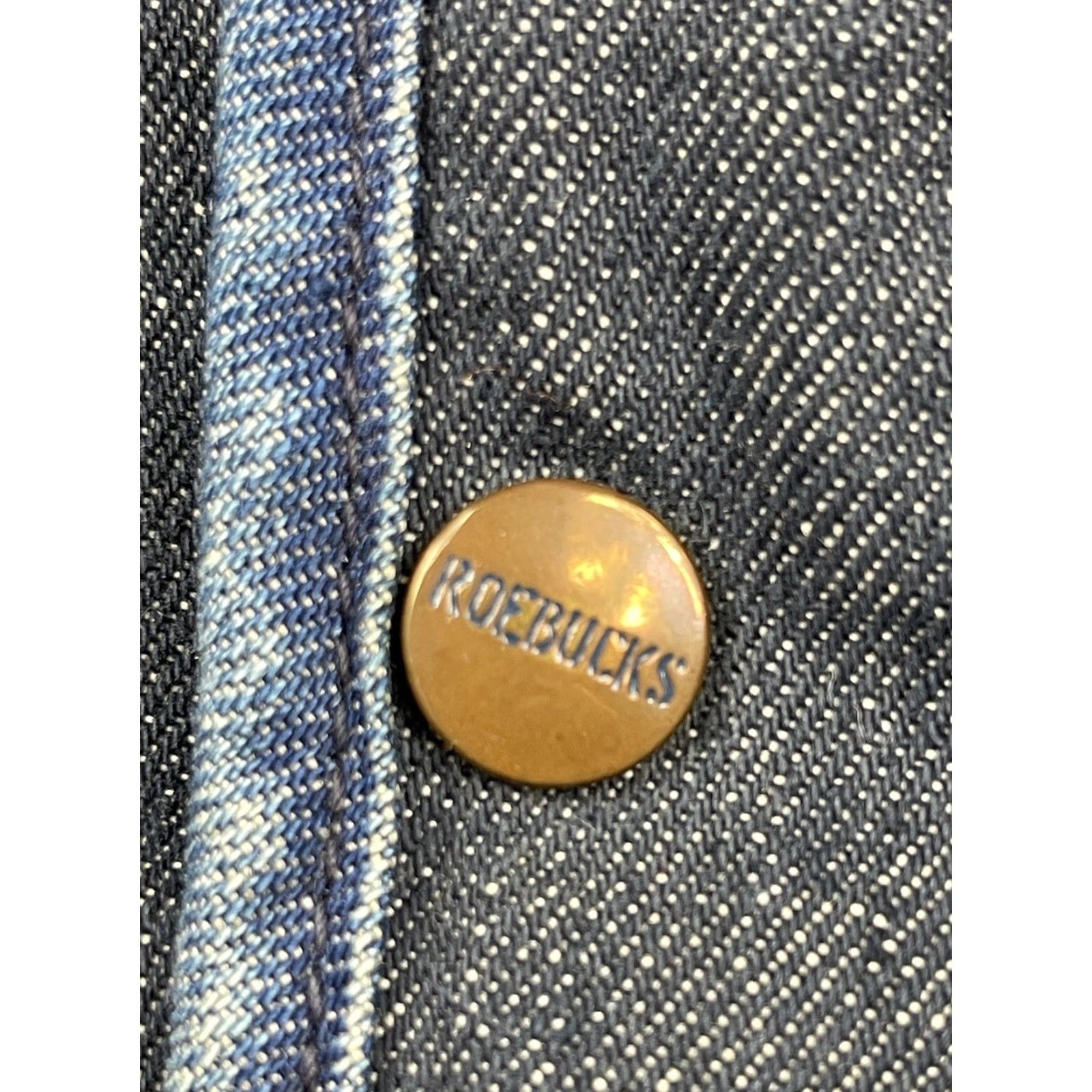 Sears VINTAGE Roebucks Denim Vest Sherpa Lined Sz Large Mens Western Cowboy Vest Size US 33 - 3 Thumbnail