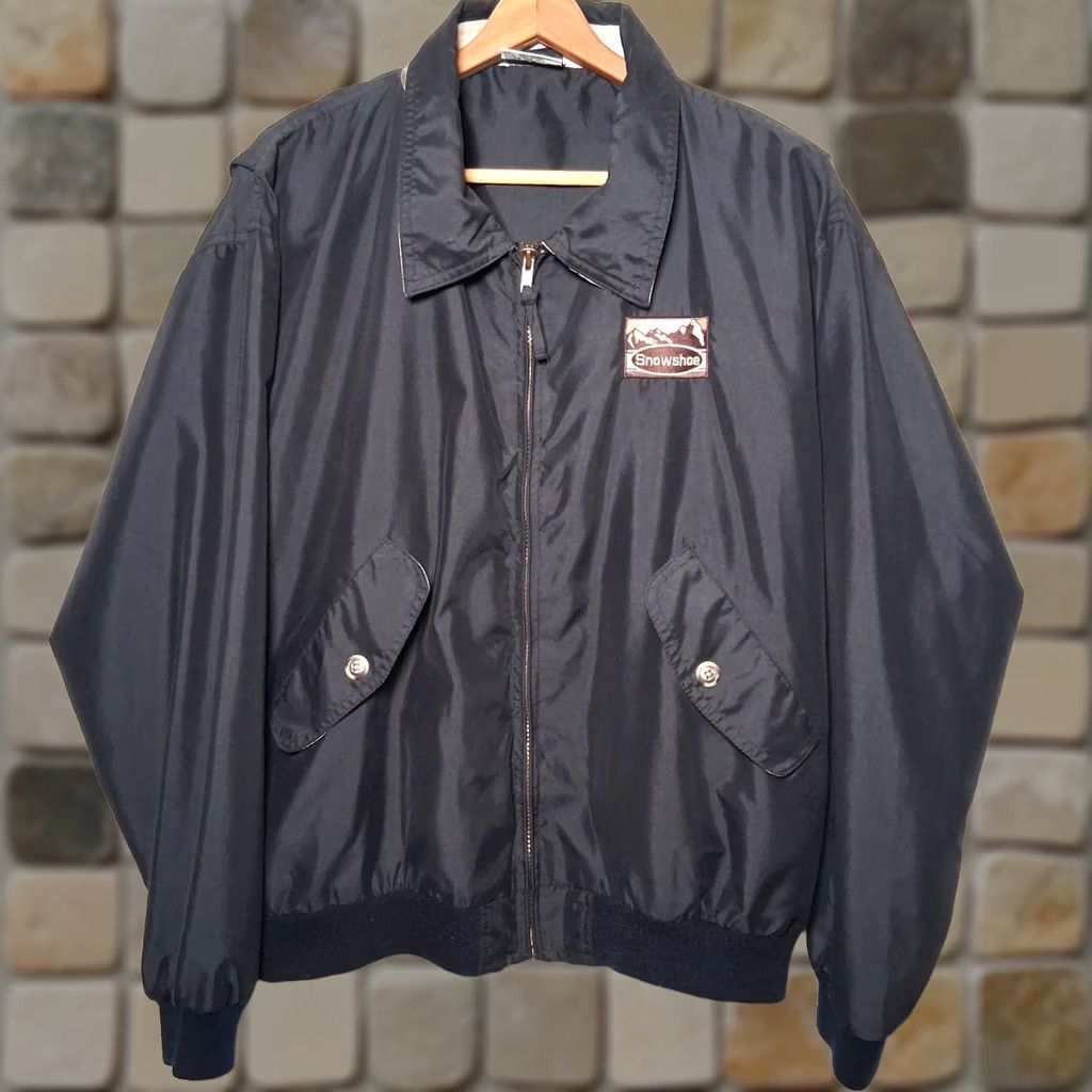 Vintage Vintage Fahrenheit Bomber Jacket Men M Black Lightweight Softshell Polyester Lined Embroidered West Virginia Ski Resort Theme Size US M / EU 48-50 / 2 - 1 Thumbnail