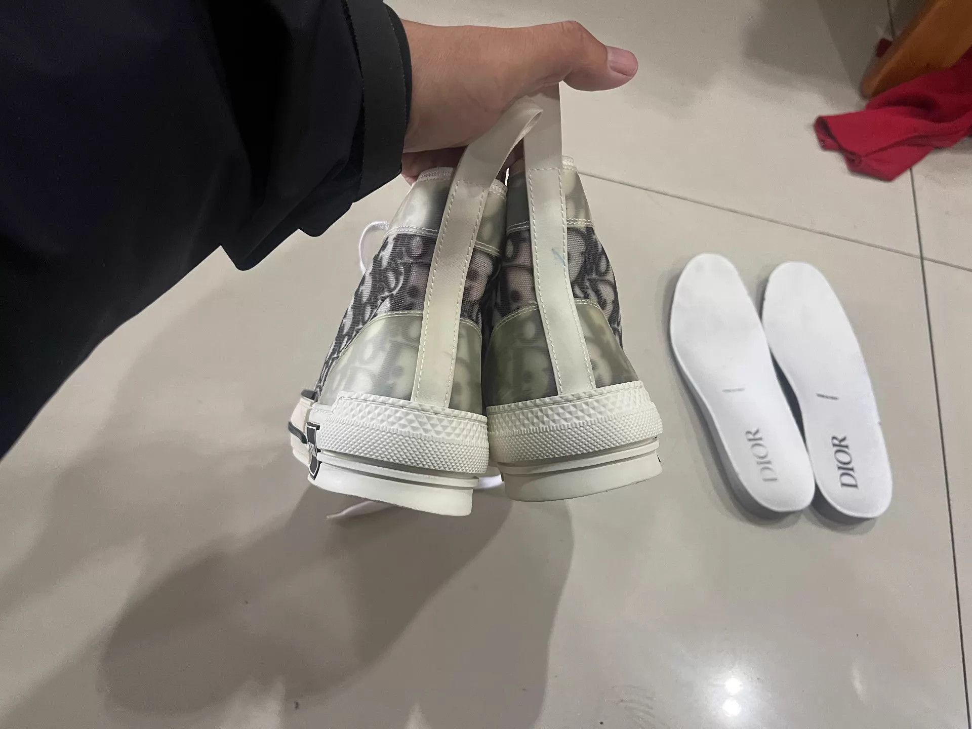 Dior DIOR B23 High Top Sneaker White/Black Full Logo 39 Size US 8.5 / IT 38.5 - 5 Thumbnail