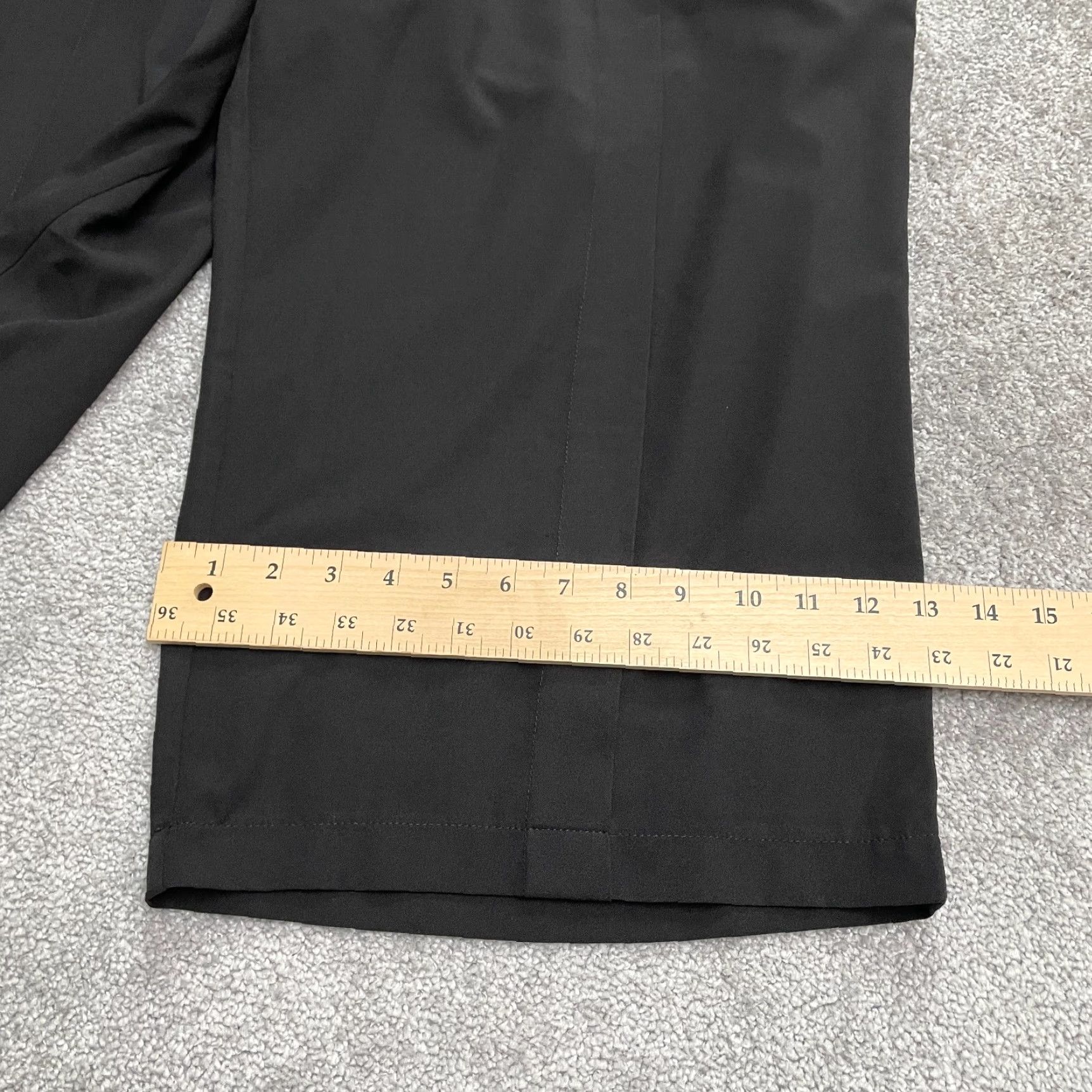 Vintage Loralette Cropped Pants Womens 3X Black Wide Leg Elastic Waist Casual 39x22 Size 40" / US 18 - 7 Thumbnail