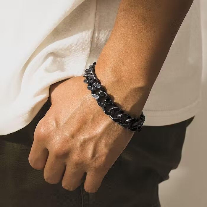 Jewelry × Vintage Black Titanium Steel Bracelet Size ONE SIZE - 1 Thumbnail