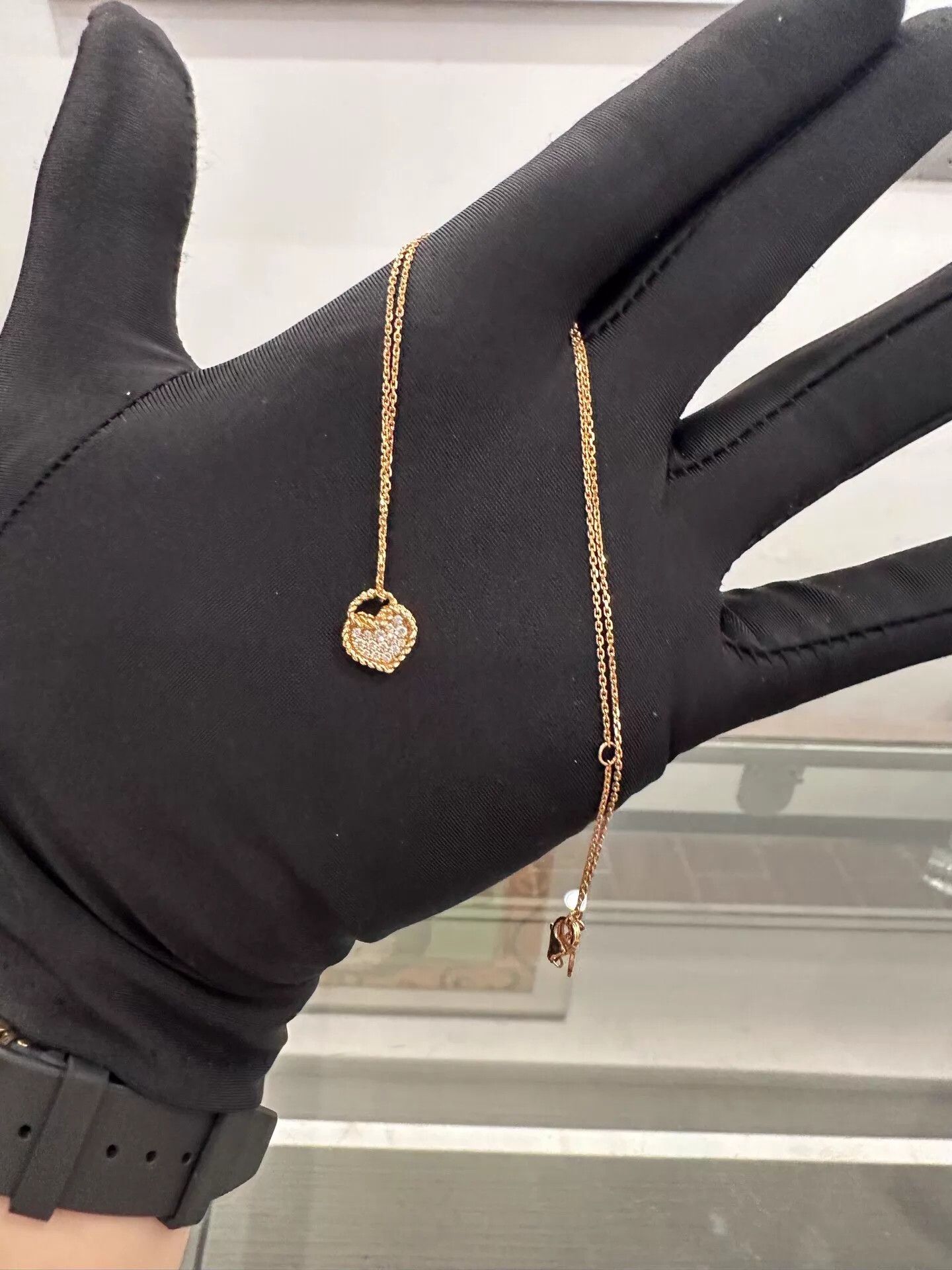 Cartier Cartier Heart Pave Diamond Rose Gold 44cm Necklace Size ONE SIZE - 3 Thumbnail