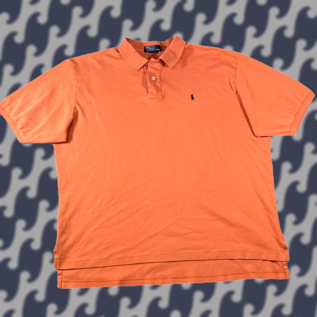 Polo Ralph Lauren VINTAGE Polo Ralph Lauren Polo Shirt Short Sleeve Orange USA Made Mens XL Size US XL / EU 56 / 4 - 1 Thumbnail
