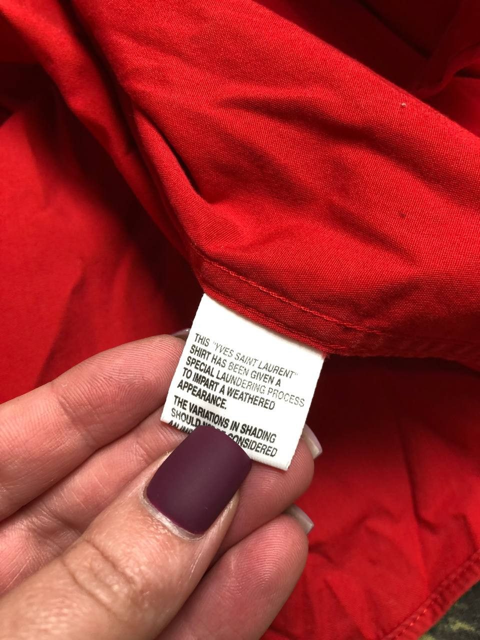 Yves Saint Laurent Vintage Yves Saint Laurent Red Button Up Shirt Size L Size US L / EU 52-54 / 3 - 13 Thumbnail