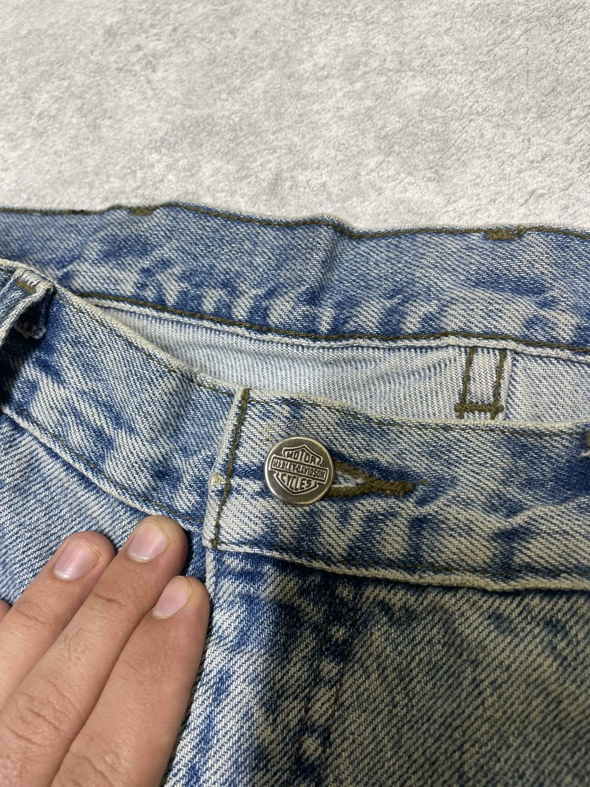 Harley Davidson × Vintage Vintage Rare Harley Davidson Trademark Logo Denim Jeans Size US 32 / EU 48 - 11 Thumbnail