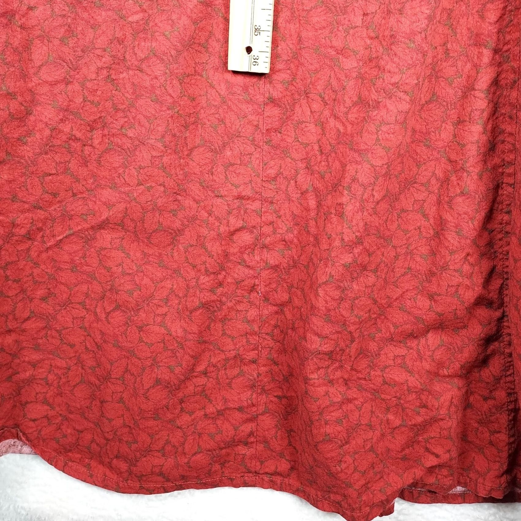 Eddie Bauer Eddie Bauer Womens Red Floral Dress M Long Sleeve Shirt Dress Casual Size M / US 6-8 / IT 42-44 - 7 Thumbnail