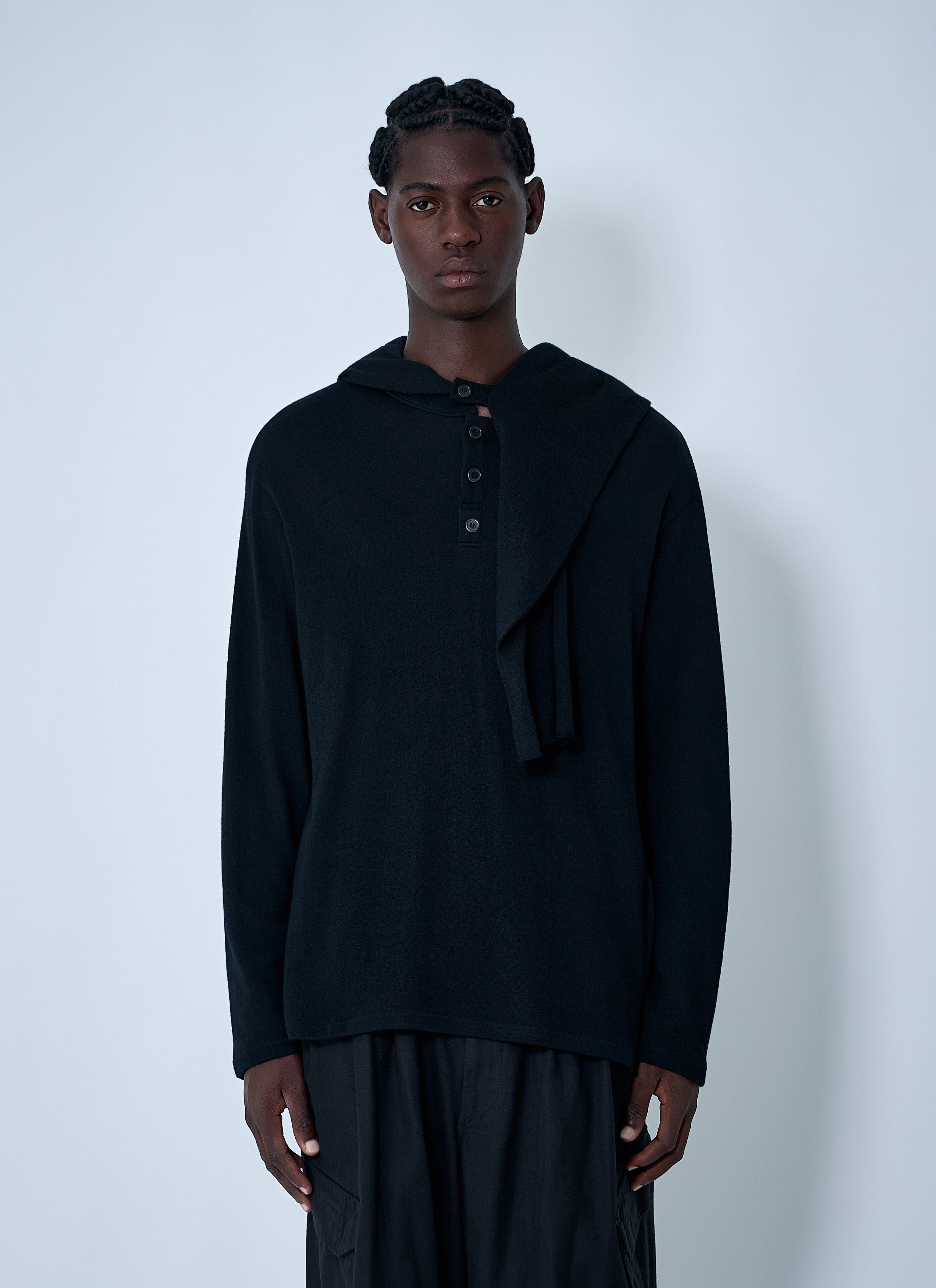 Yohji Yamamoto Hooded Sweater Size US L / EU 52-54 / 3 - 1 Thumbnail