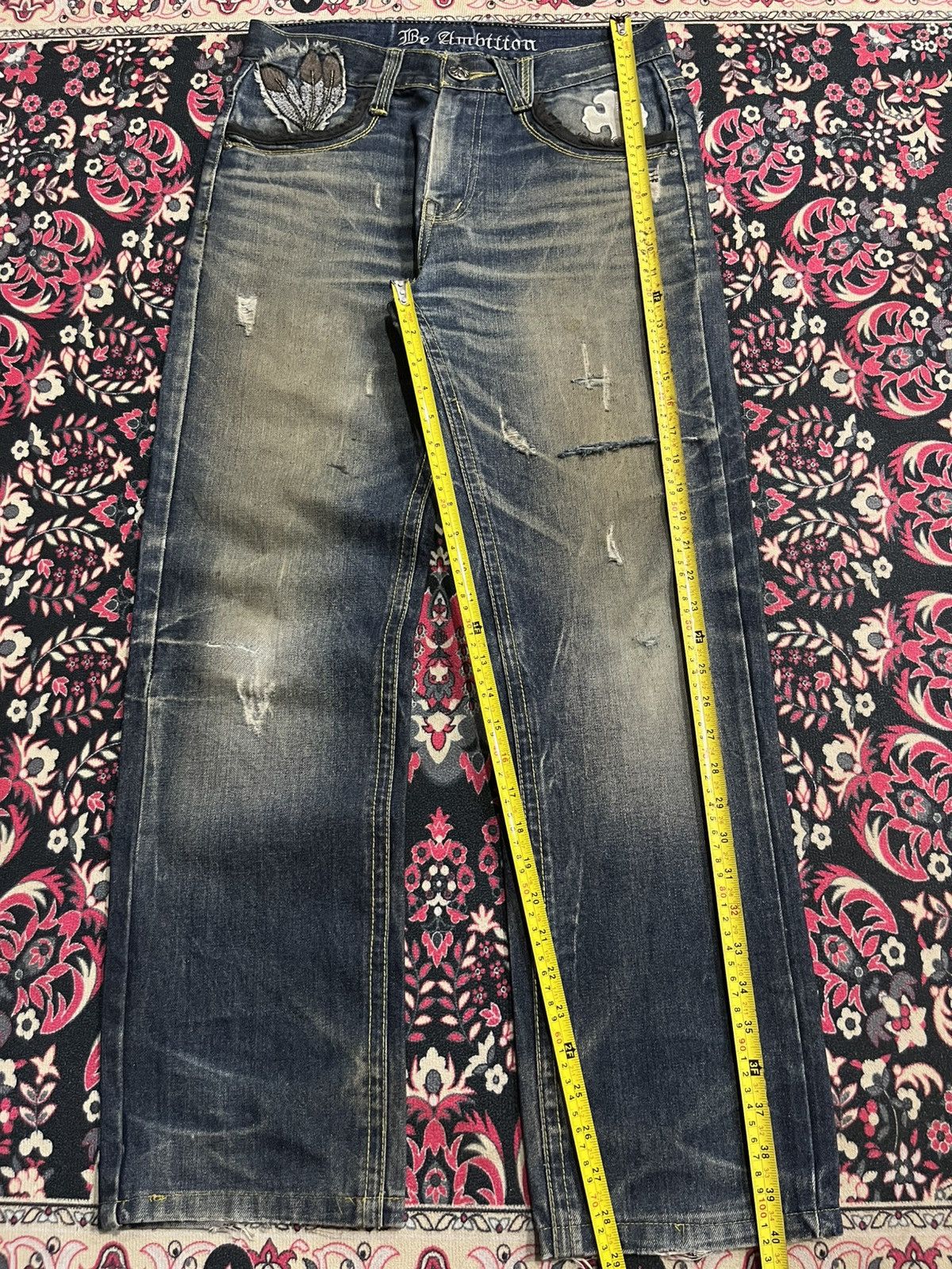 Affliction Japanese Be Ambition White Cross “Ambition” Slogan Jeans Size US 30 / EU 46 - 14 Thumbnail