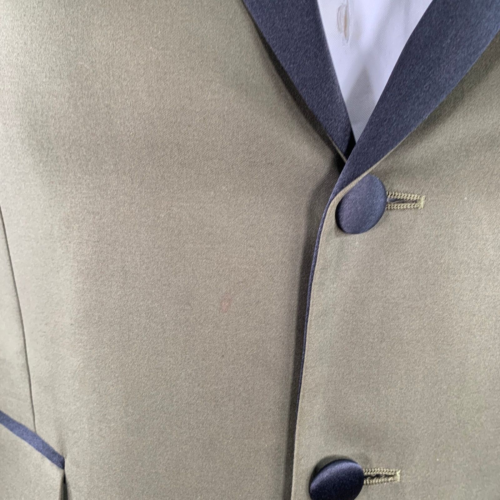Dsquared2 Olive Green Black Cotton Three Button Peak Lapel Sport Coat Size 42R - 7 Thumbnail
