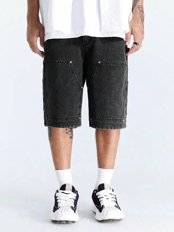 Japanese Brand Aikawa x Hiro Jorts Shorts Drip Washed Denim Cargo Size US 35 - 7 Thumbnail