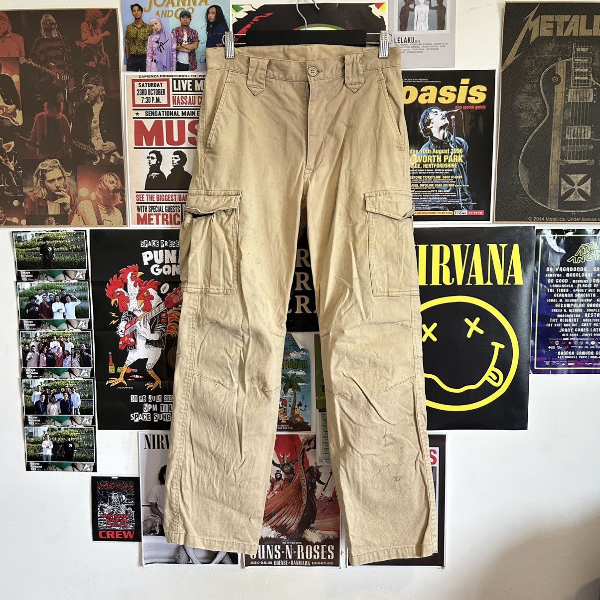 image of Vintage Japanese Multipocket Tactical Cargo Distressed Pants in Brown, Men's (Size 30)