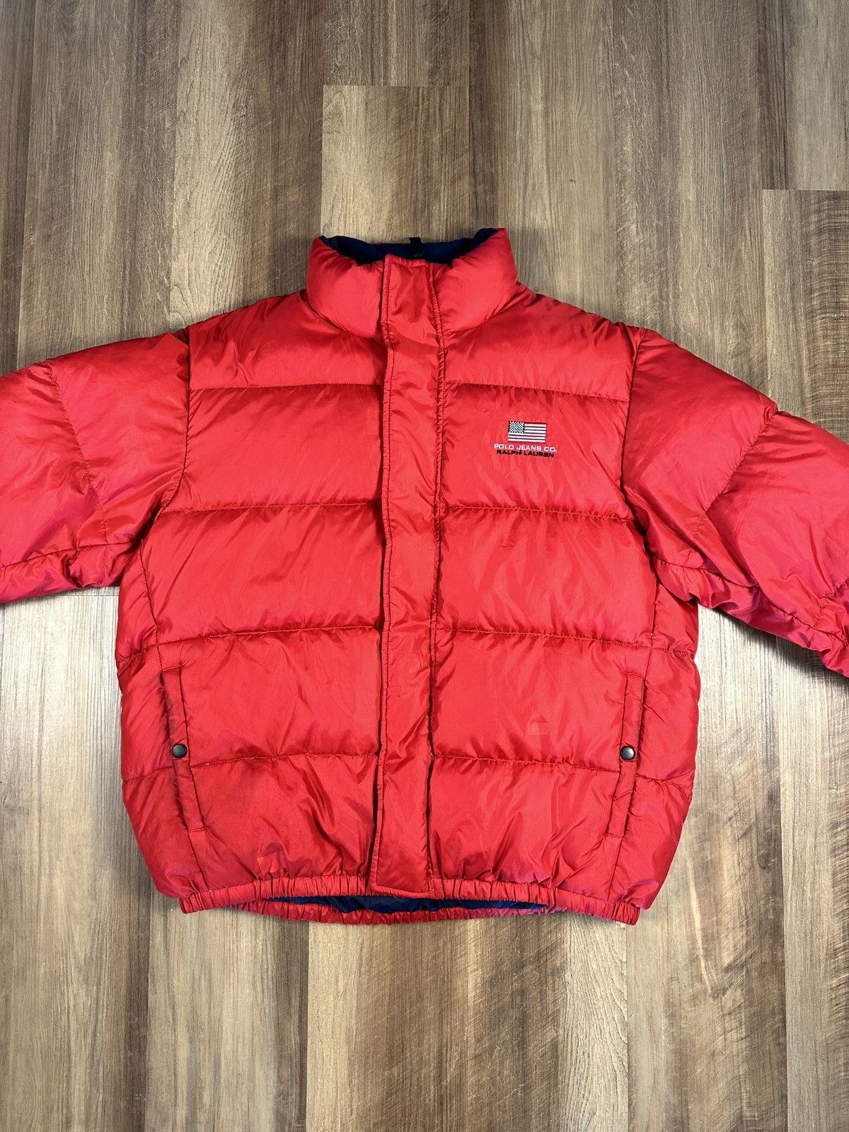 Polo Ralph Lauren × Vintage VINTAGE Polo Jeans Ralph Lauren Jacket Large Red Puffer Down Size US L / EU 52-54 / 3 - 1 Thumbnail