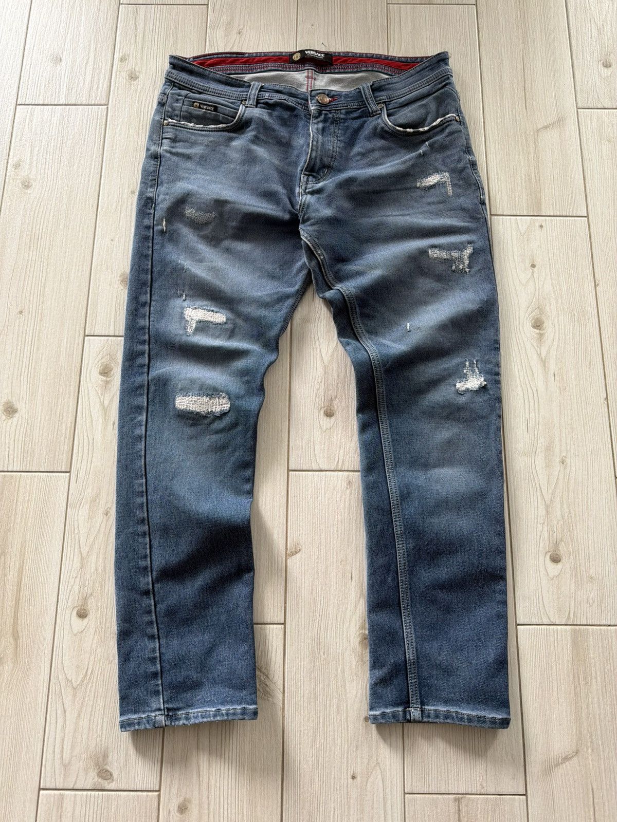 Versace Vintage Versace Classic Big Logo Baggy Jeans 90s Size US 36 / EU 52 - 3 Thumbnail