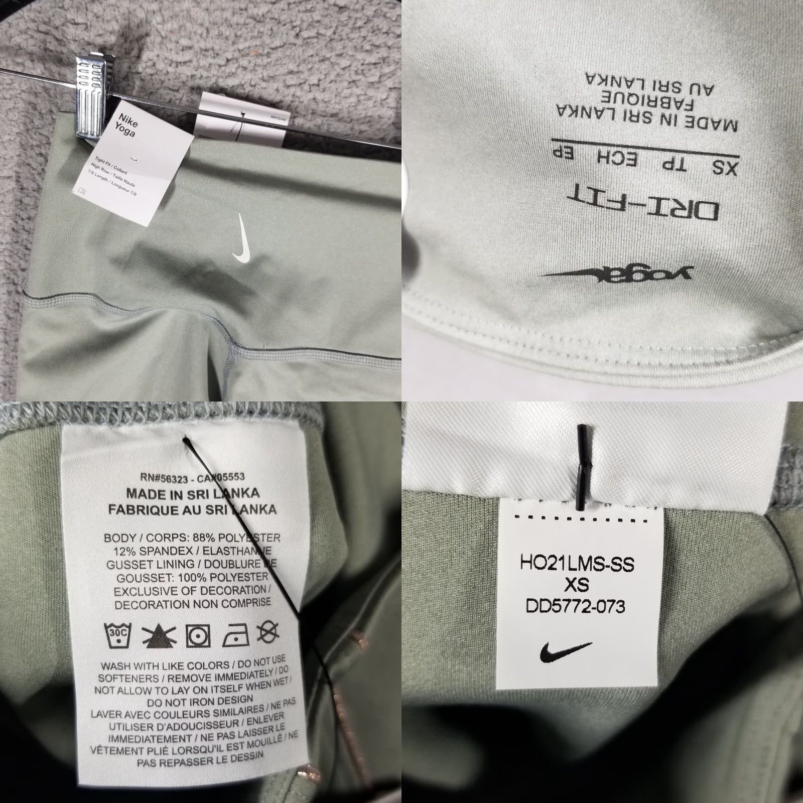 Nike Nike Leggings XS Gray Yoga Athletic Skinny Women's Size 26" / US 2 / IT 38 - 8 Thumbnail