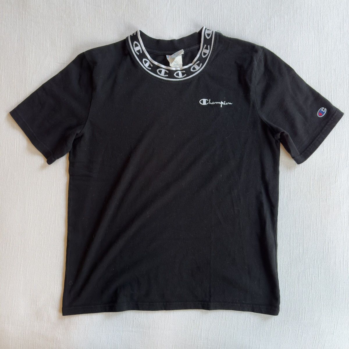 Champion × Vintage CHAMPION Logo neck tee - black Size US M / EU 48-50 / 2 - 1 Thumbnail