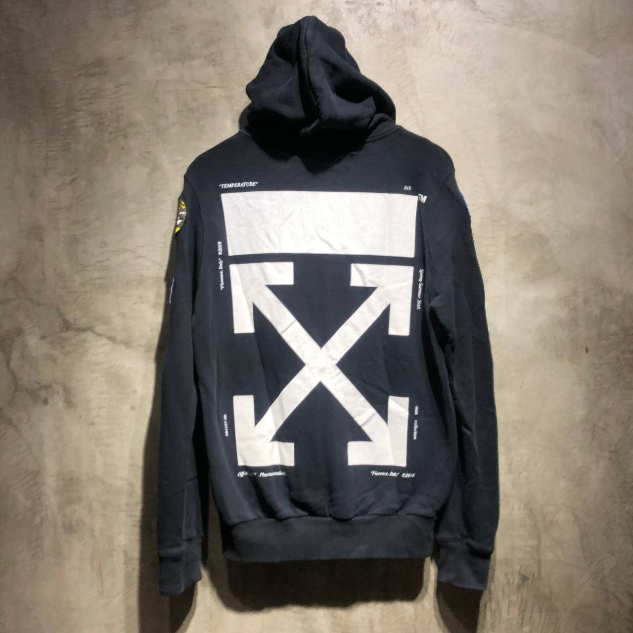 Off White Off White SS18 Patches Arrows Zip up hoodie Grailed