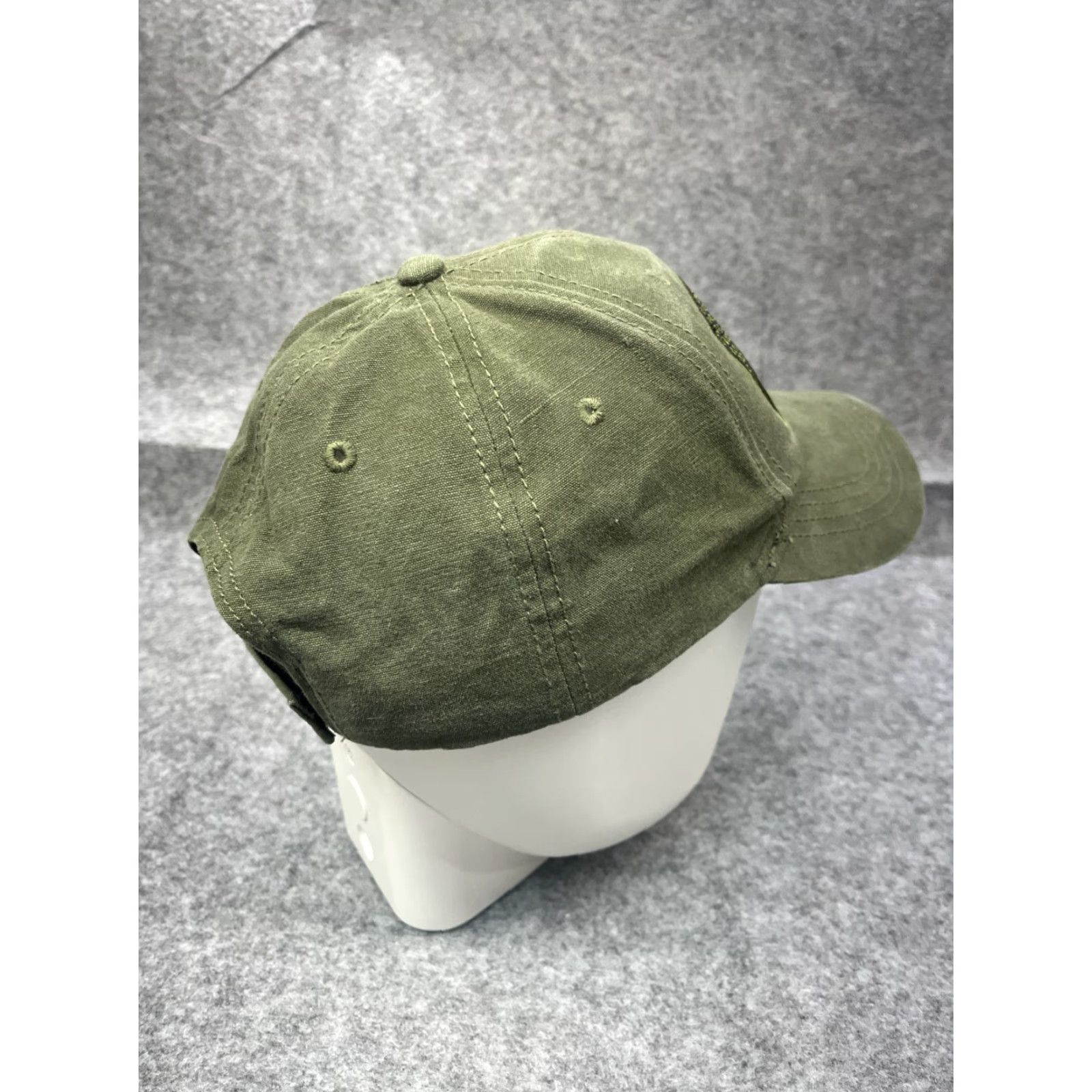 Vintage PUGS USA Flag Hat Cap Trucker One Size Green 100% Cotton Adjustable Mens Hat / Cap Adult Green Flag USA Theme Size ONE SIZE - 7 Thumbnail