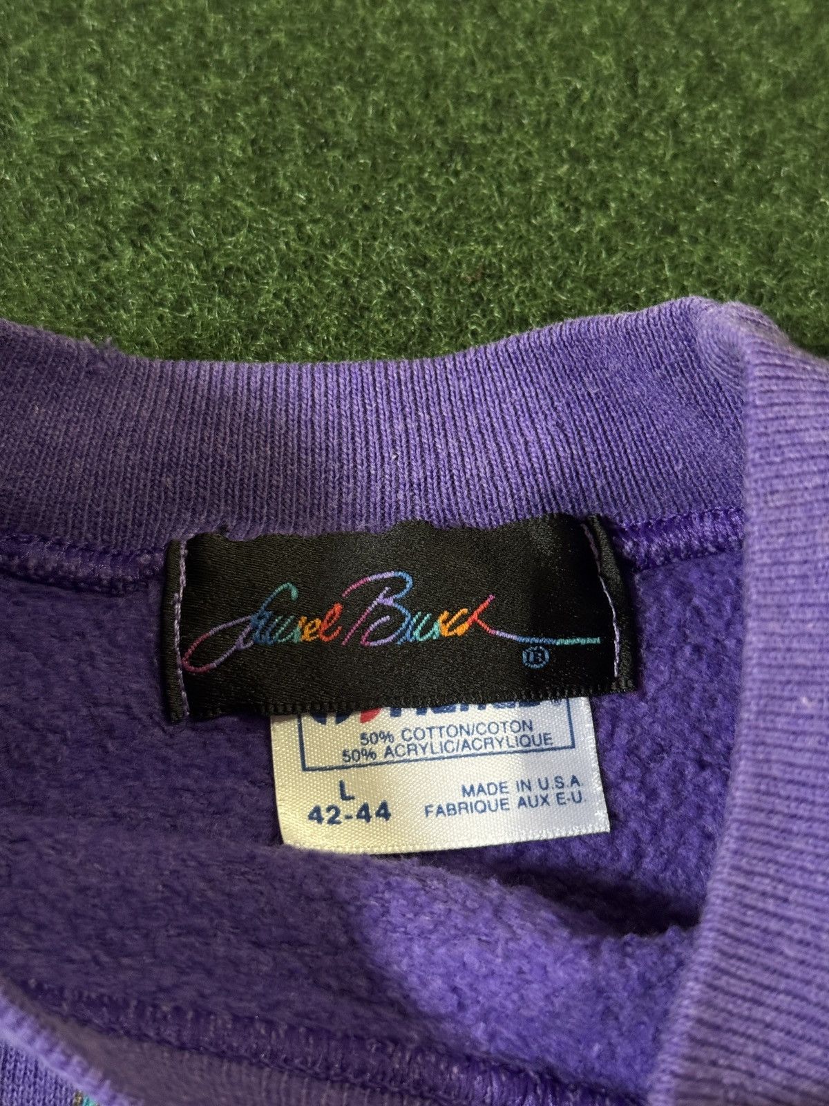 Hanes × Vintage Vintage 80s 90s Feline Cat Retro Purple Crewneck Sweatshirt Size L / US 10 / IT 46 - 4 Thumbnail
