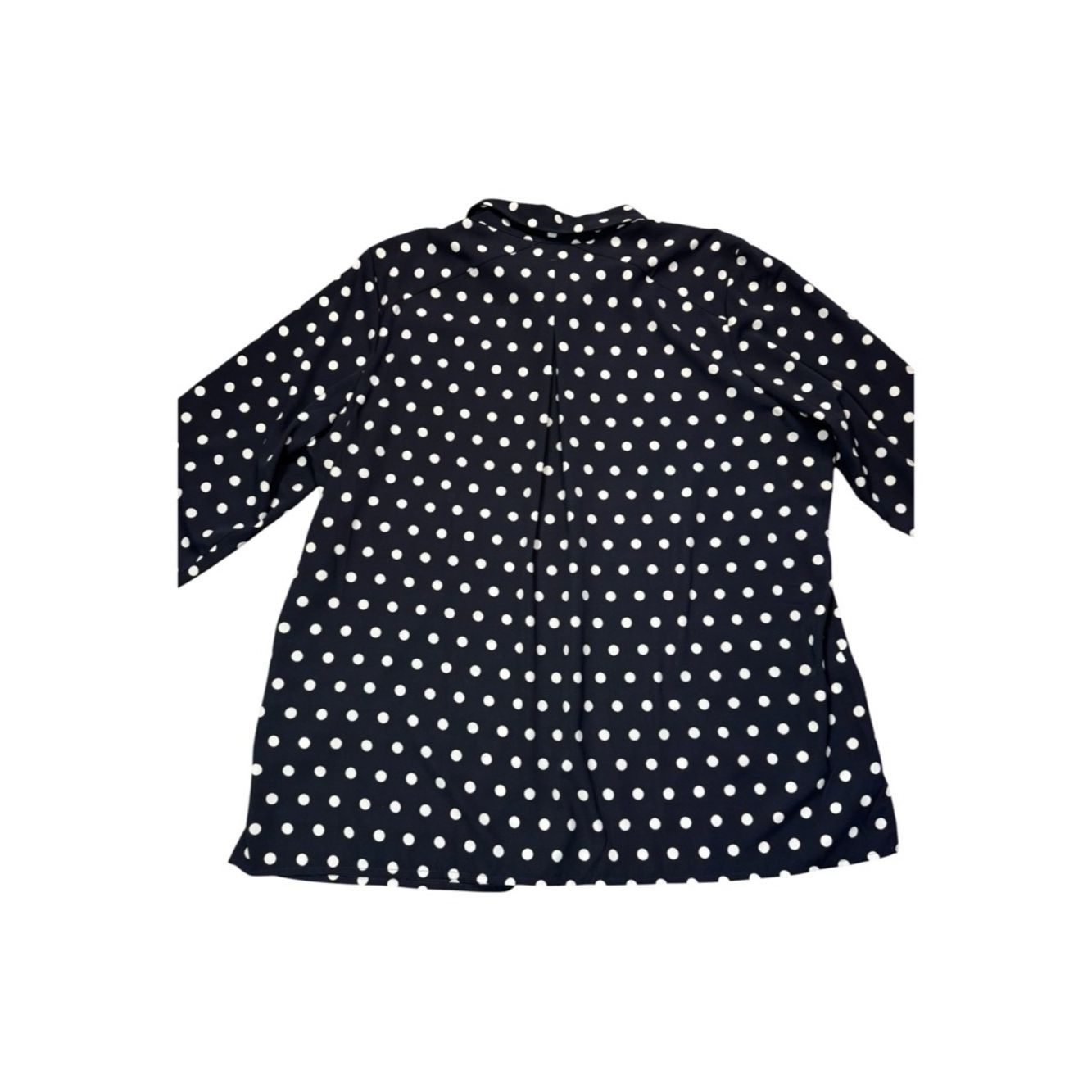 Other Susan Graver Black White Polka Dot Button Front 3/4 Ruched Size XL / US 12-14 / IT 48-50 - 3 Thumbnail