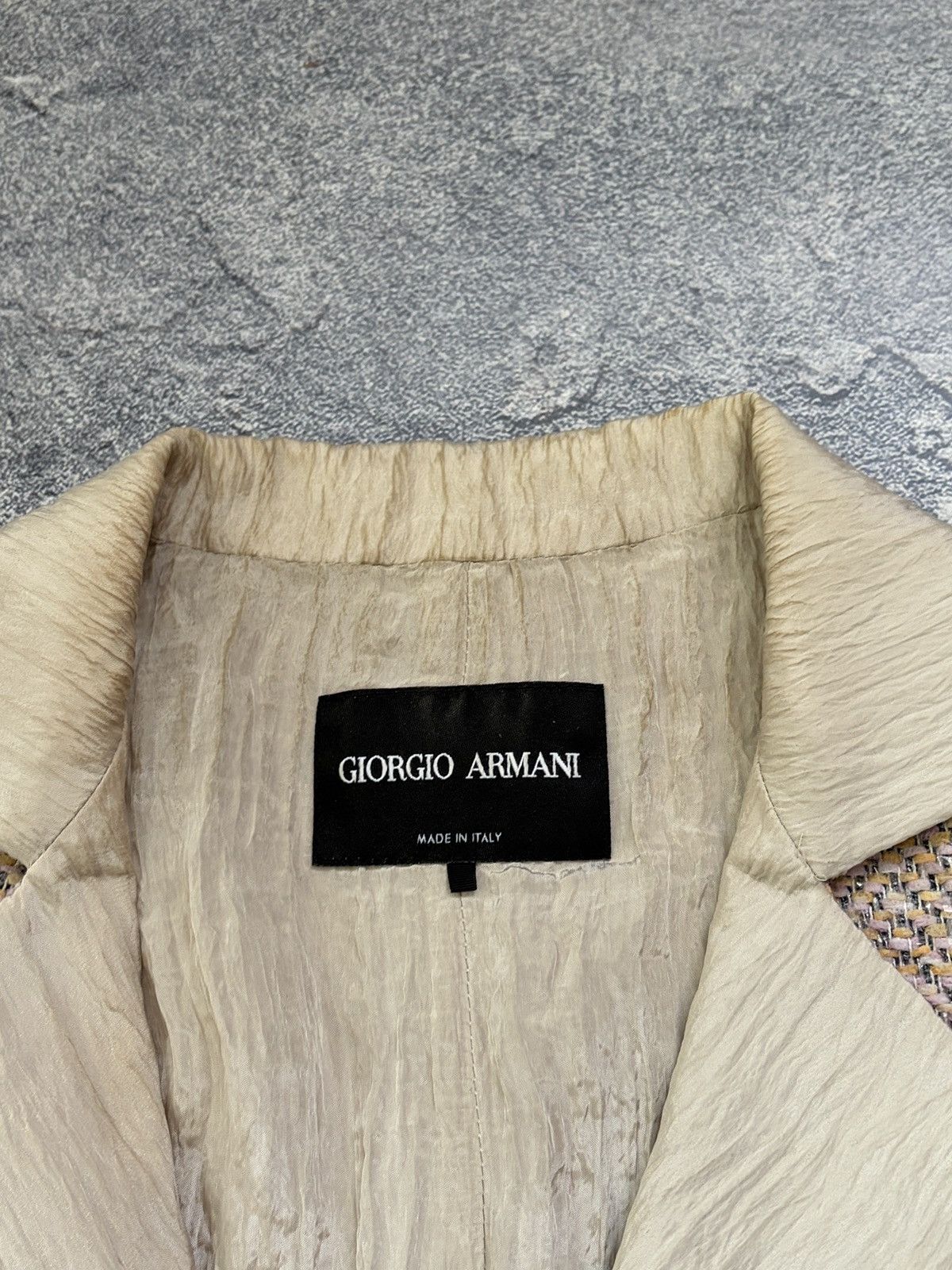 Giorgio Armani Giorgio Armani Tweed Blazer Jacket Peach Blush Size 42 Size M / US 6-8 / IT 42-44 - 5 Thumbnail