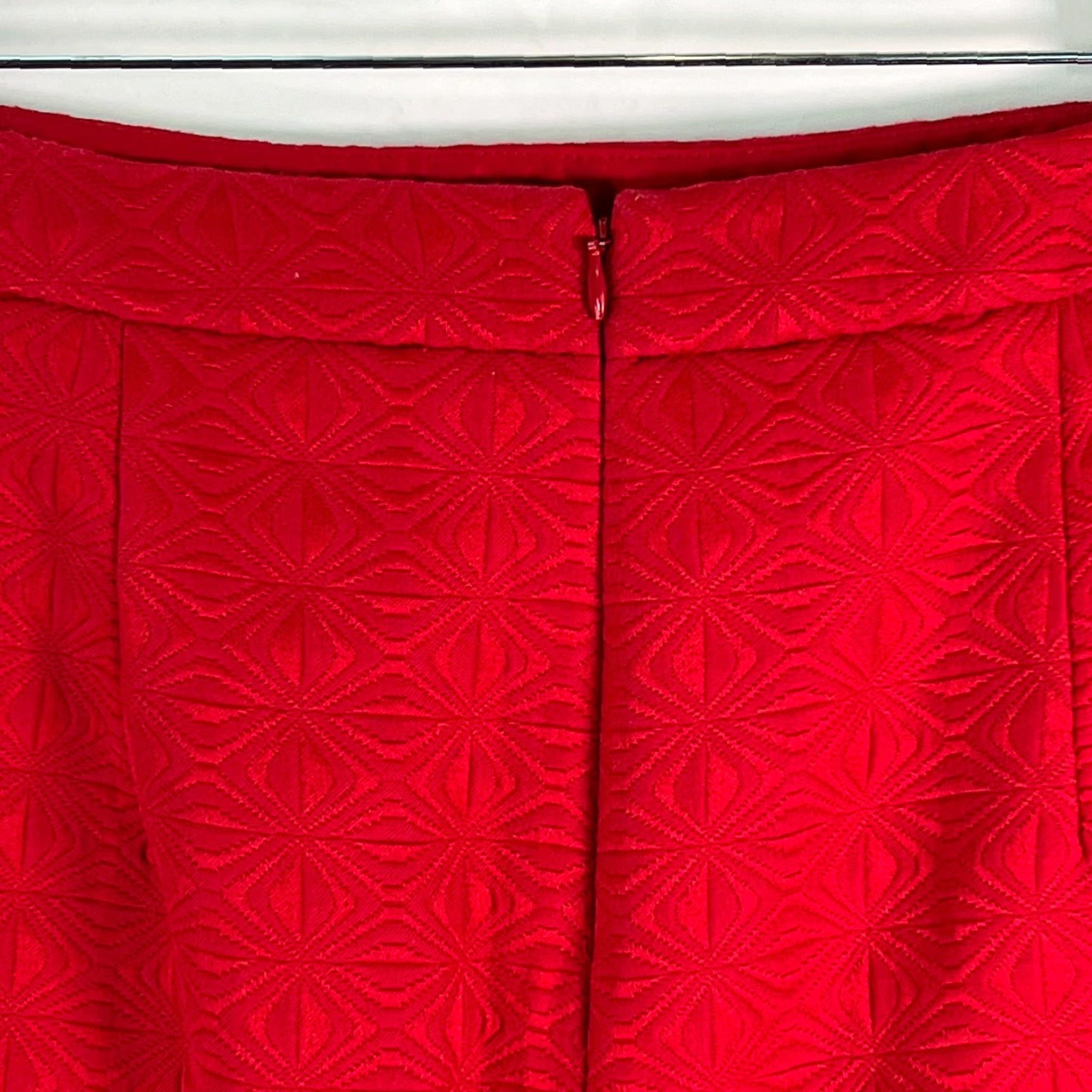Vintage The Limited Womens Geometric Red Pencil Skirt Sz 10 32X20 Lined Zip Casual Party/Cocktail Vintage No Size 32" / US 10 / IT 46 - 4 Thumbnail