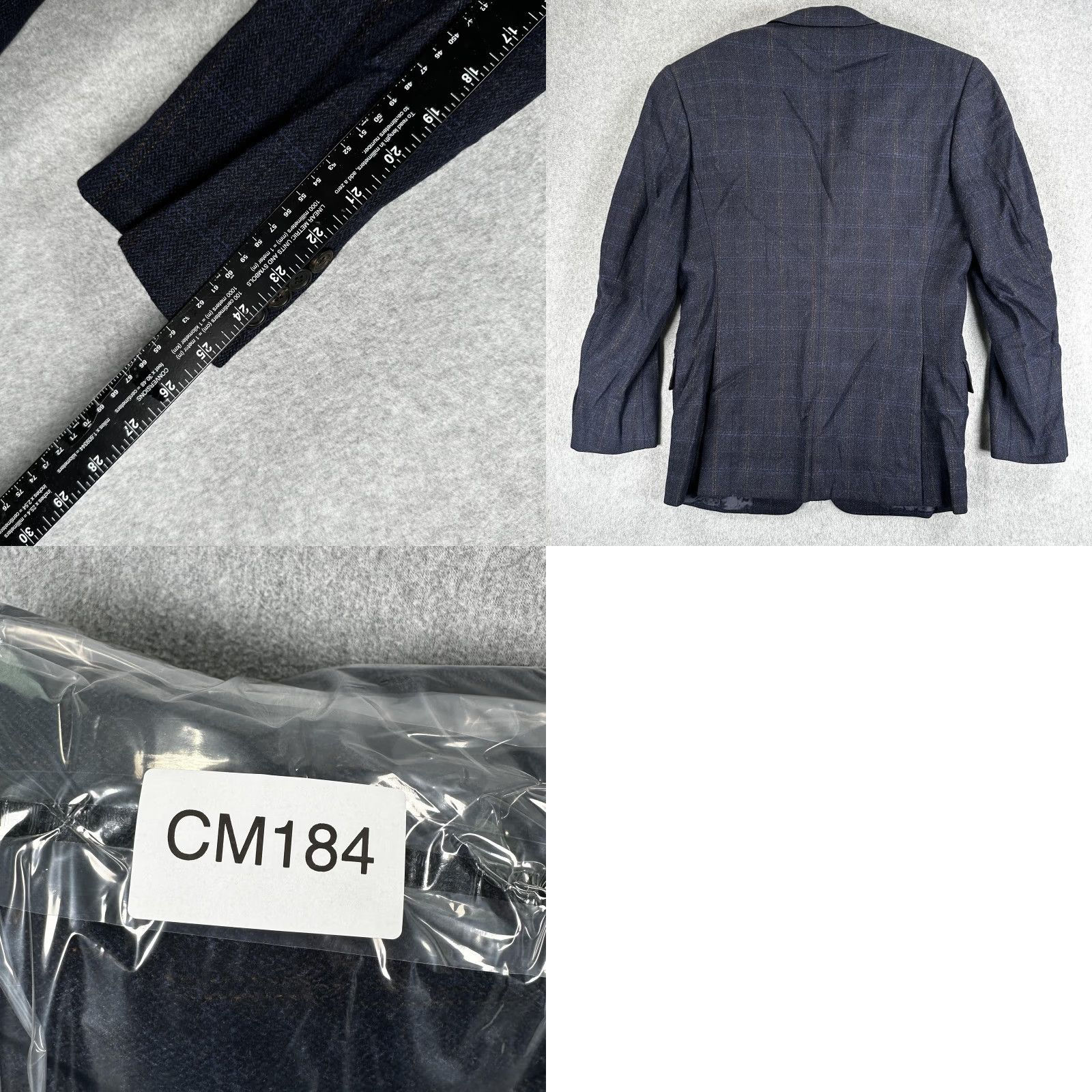Isaia Gianluca Isaia Sport Coat Mens 40 Blue Herringbone Wool Cashmere Italy Size US XXS / EU 40 - 9 Thumbnail
