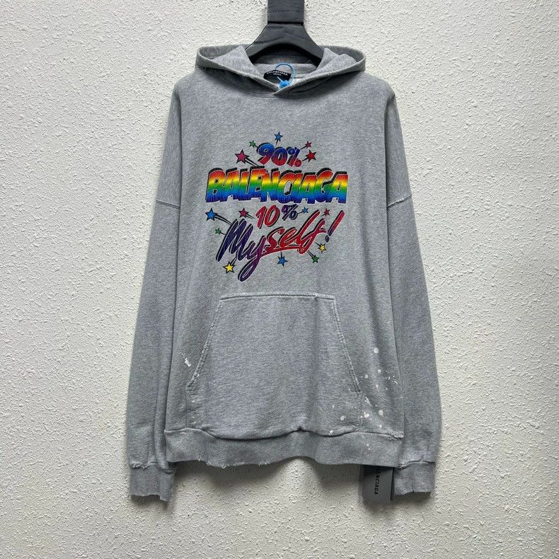 Balenciaga Balenciaga Colorful Logo Distressed Hoodie Size US L / EU 52-54 / 3 - 1 Thumbnail