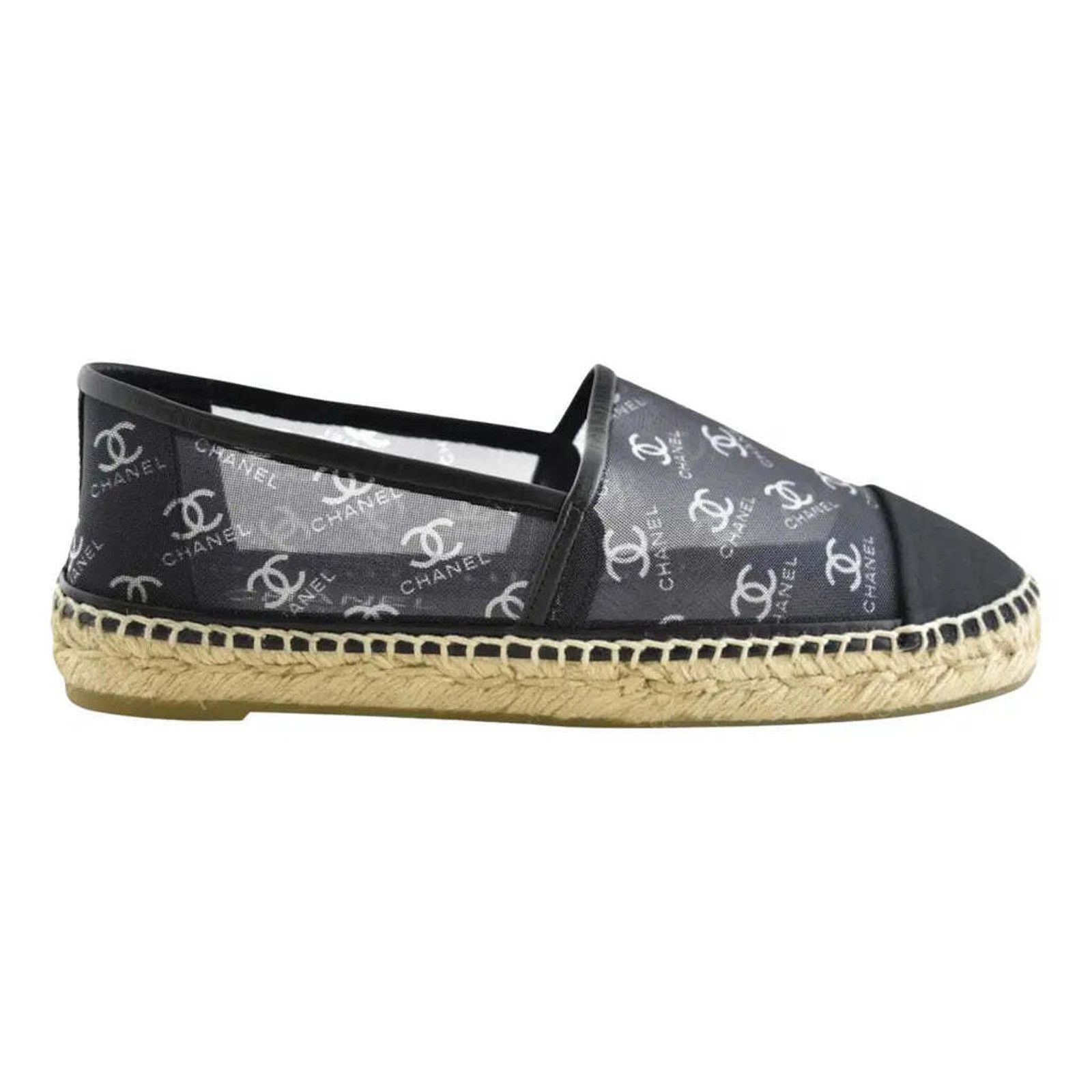 Chanel 19P Mesh CC Logo Classic Double Sole Espadrille Flat 40 Size US 10 / IT 40 - 1 Thumbnail