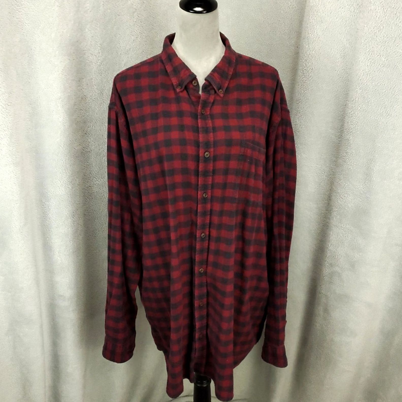 Croft & Barrow Croft & Barrow Button Up Womens 3XT Plaid Long Sleeve Red Black 3XL Tall Shirt Size XXL / US 16-18 / IT 52-54 - 2 Thumbnail