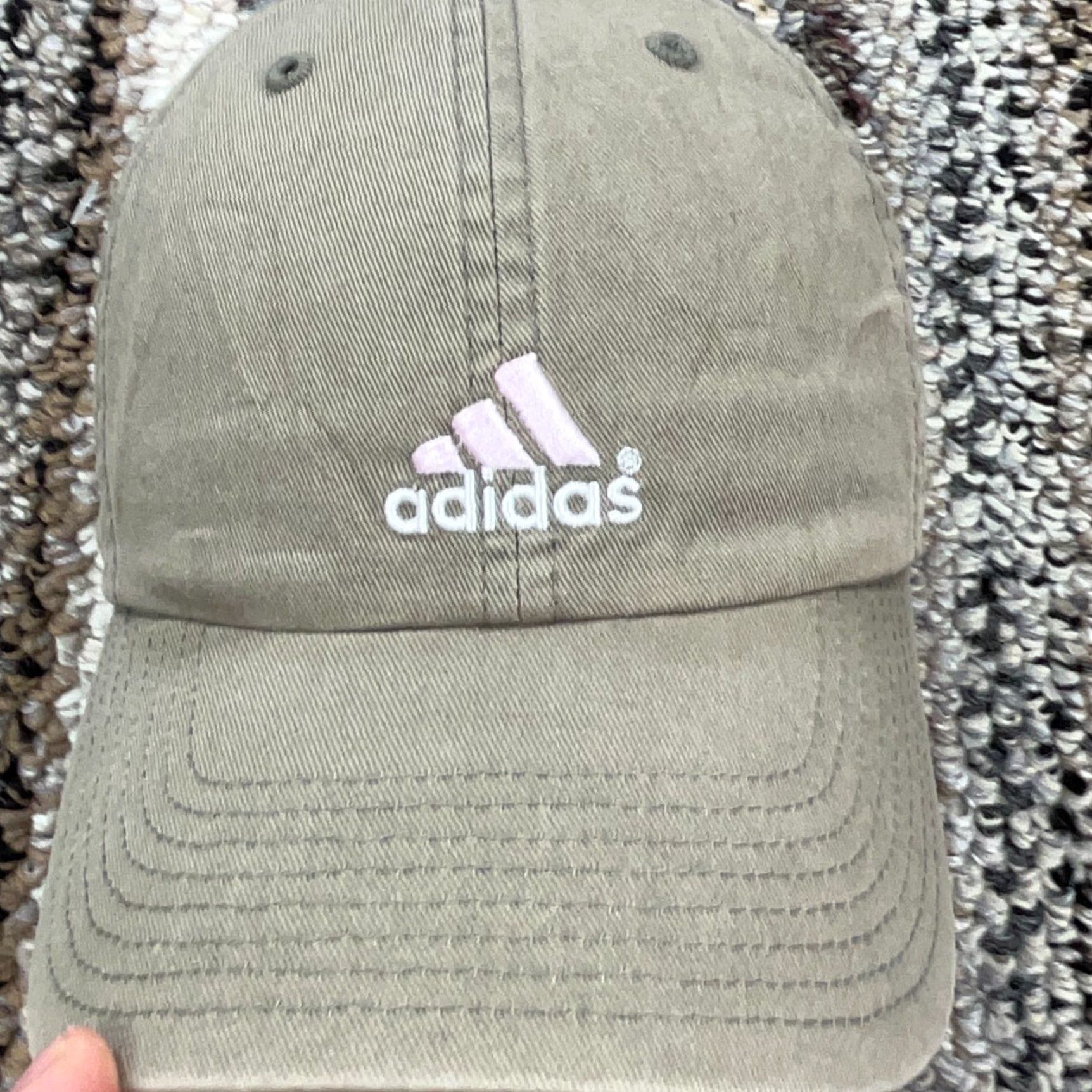 Adidas Adidas Hat Cap Strap Back Tan Pink White Plain Logo Gym Golf Ladies Womens Adjustable Colorful Logo Modern Sports Hat Size ONE SIZE - 3 Thumbnail