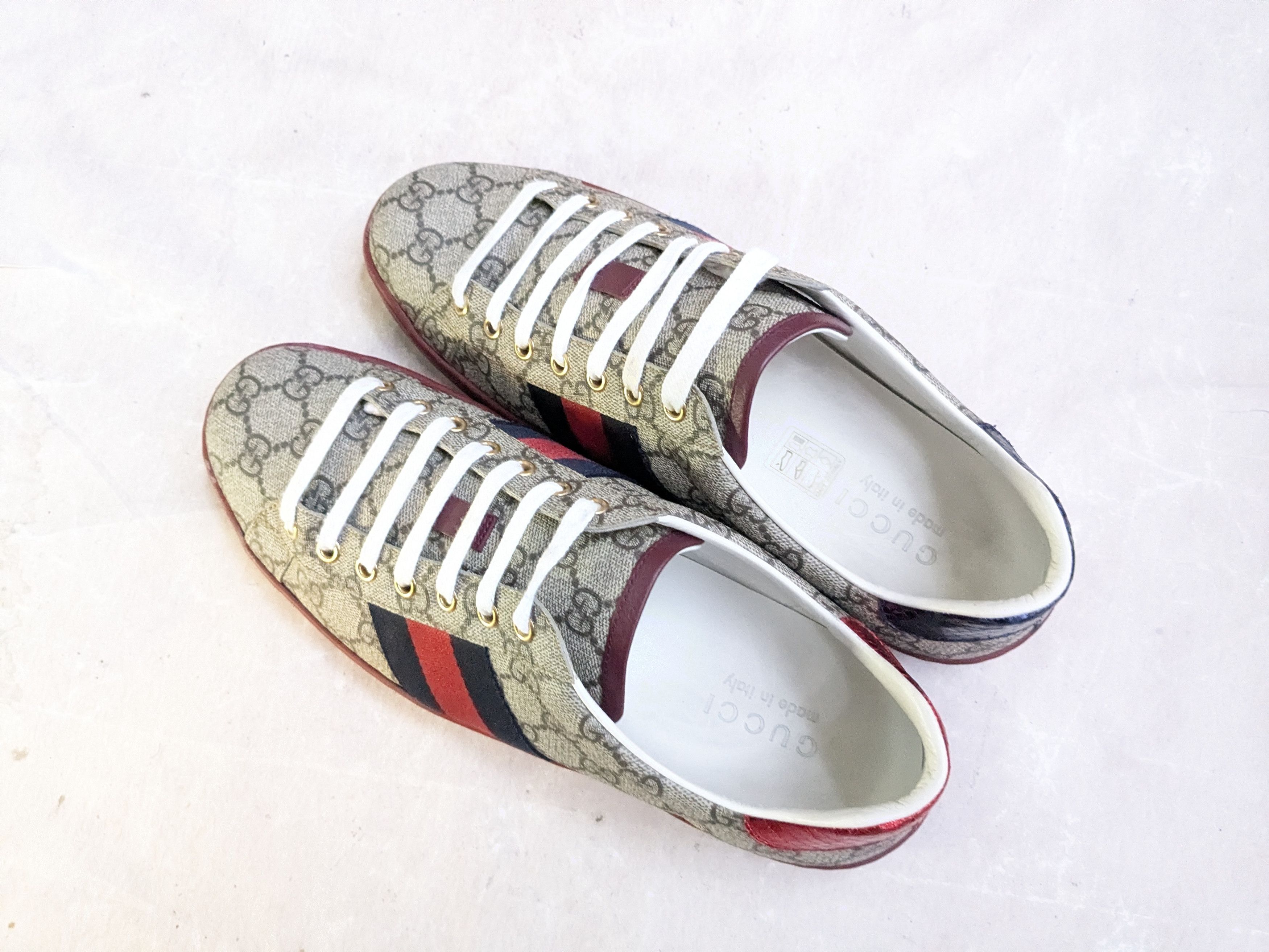 Gucci Gucci Ace Supreme 9.5 Monogram Logo GG Red Low Size US 9.5 / EU 42-43 - 12 Thumbnail